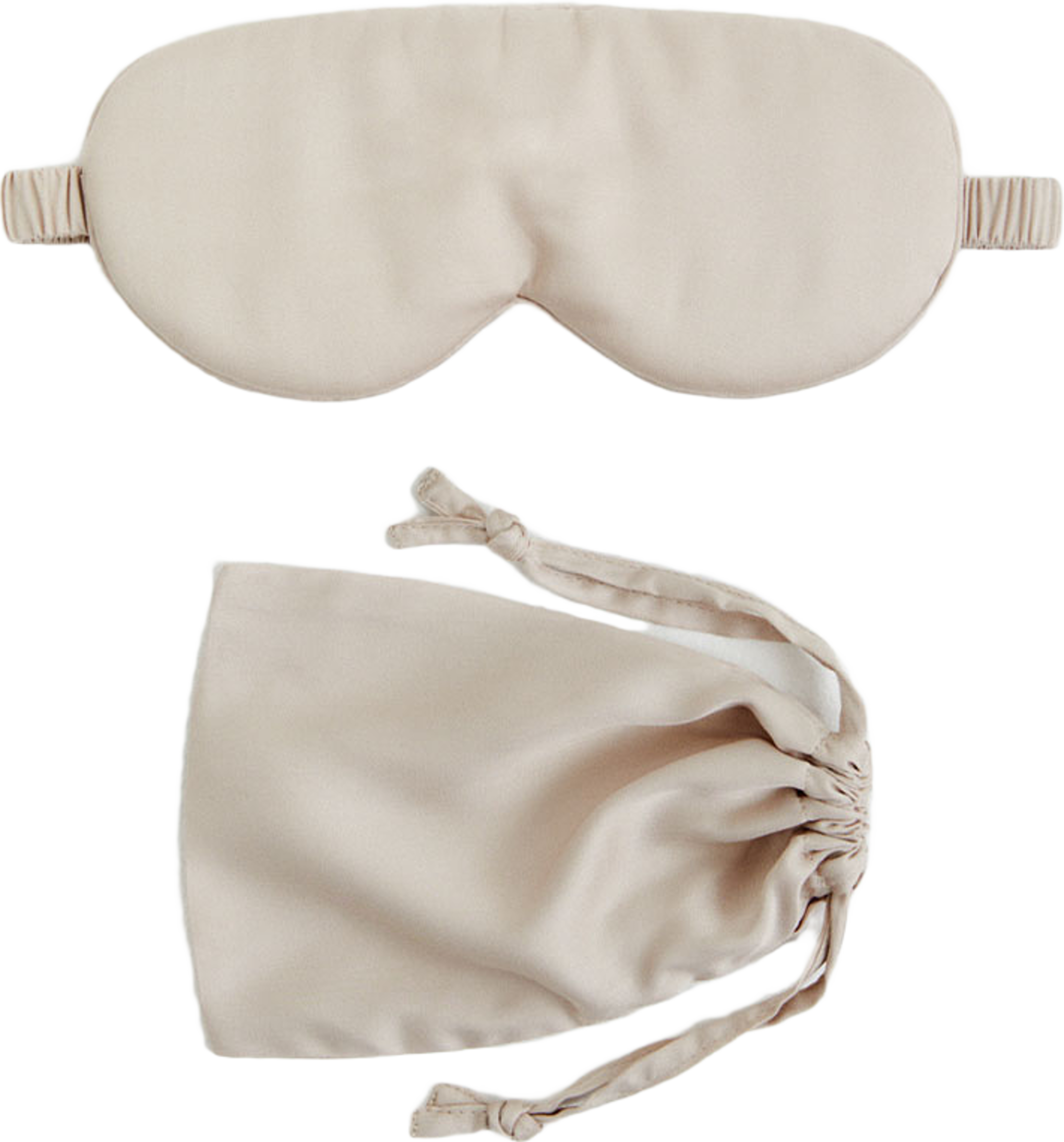 Sovmask i Bambu med påse, från Movesgood, i färgen Sand. Klicka för att öppna bilden i stort format