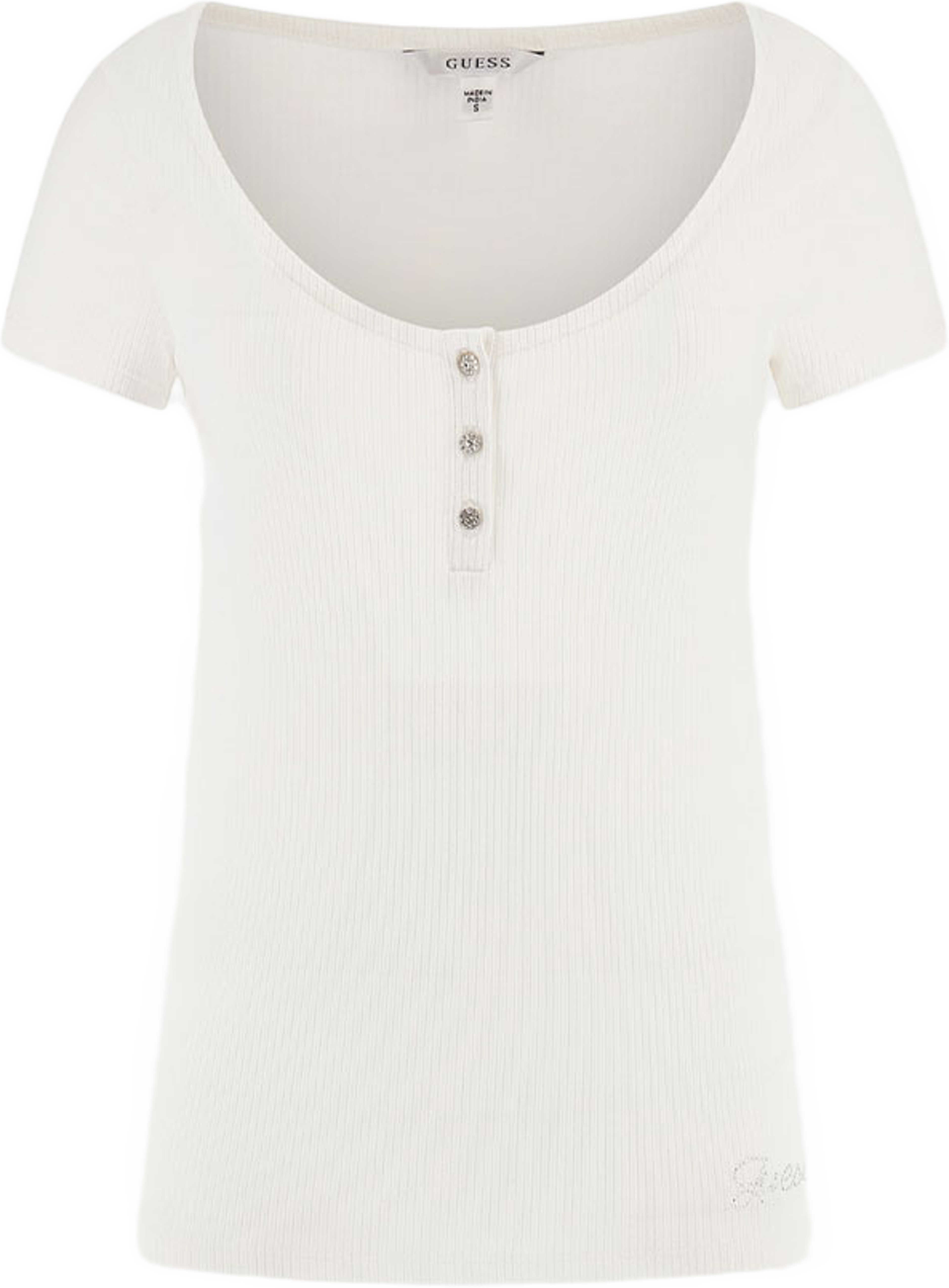 Ss Karlee Jewel Btn Henley Shirt