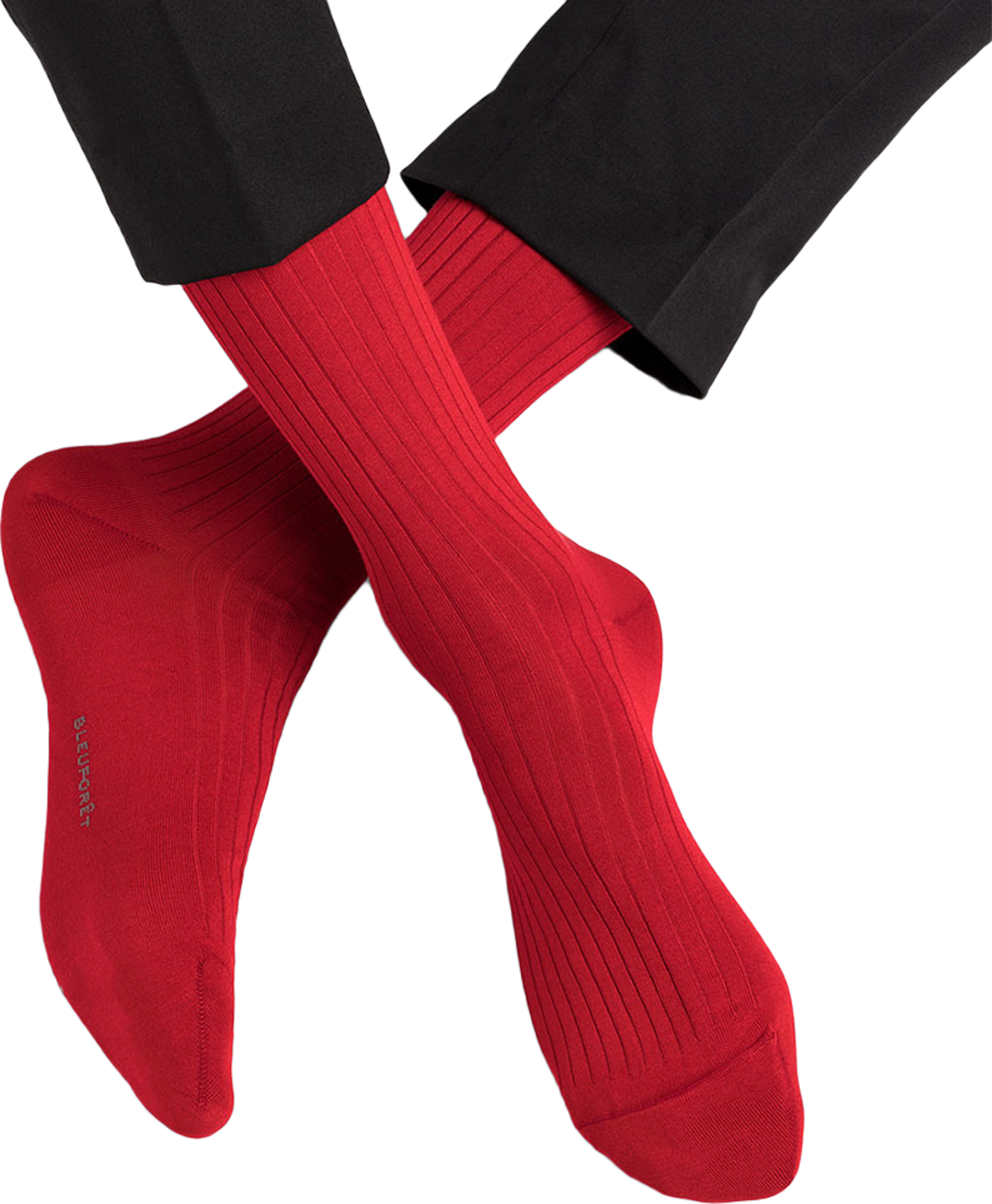 Ribbstickad socka i merceriserad bomull