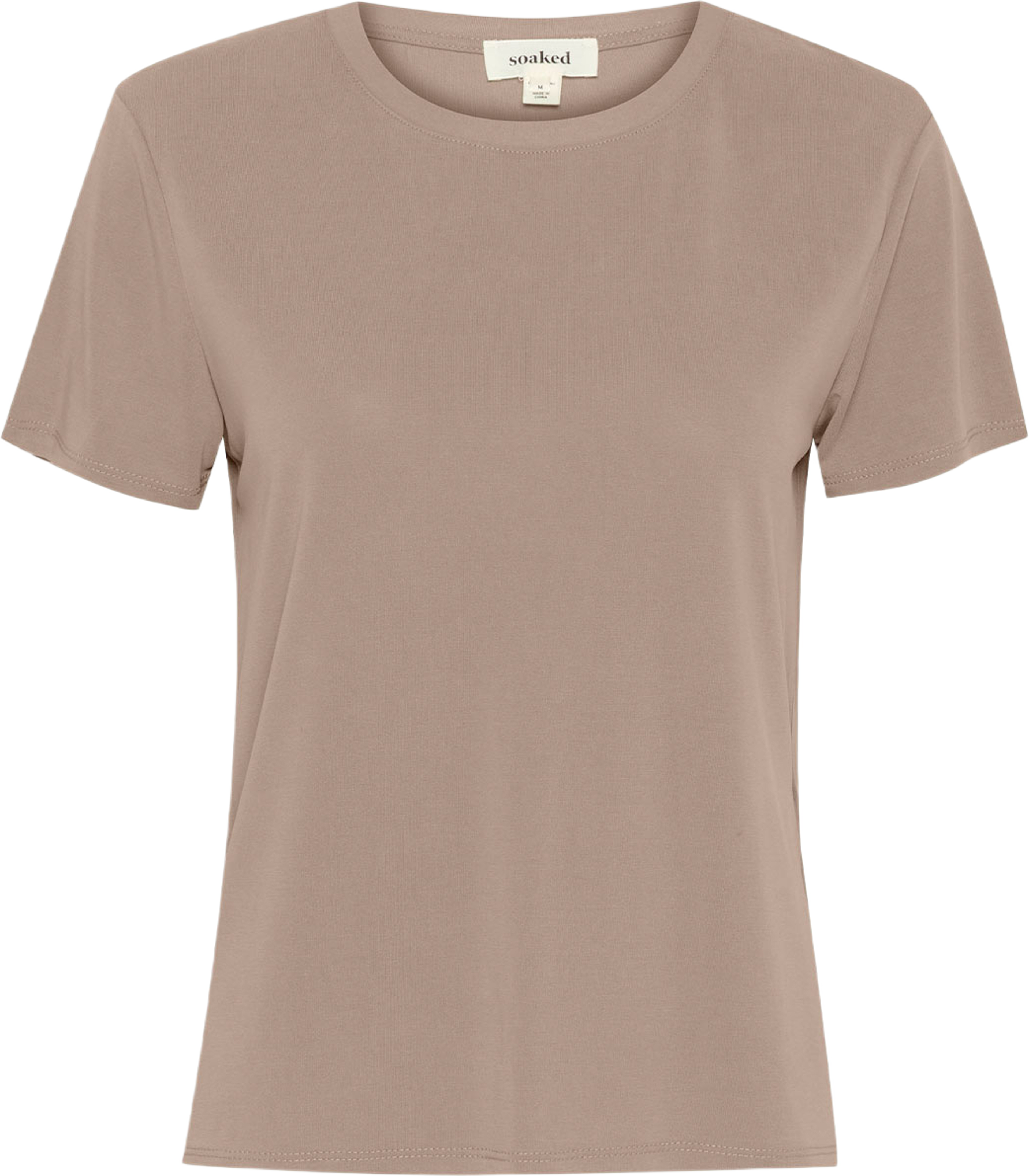 SLColumbine Crew-Neck T-Shirt, från Soaked In Luxury, i färgen Walnut. Klicka för att öppna bilden i stort format