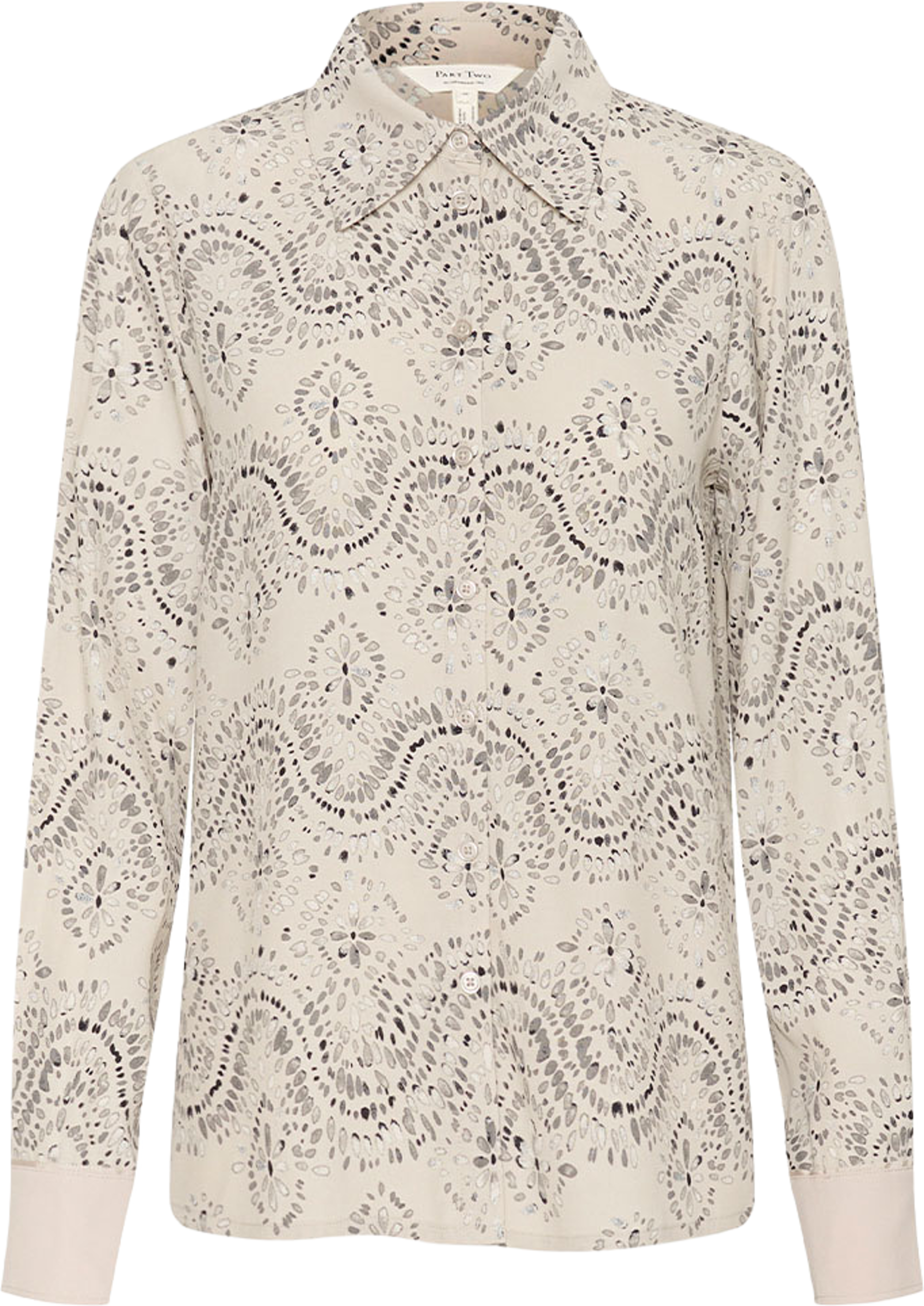 DelvinPW Shirt, från Part Two, i färgen French Oak Border Print. Klicka för att öppna bilden i stort format