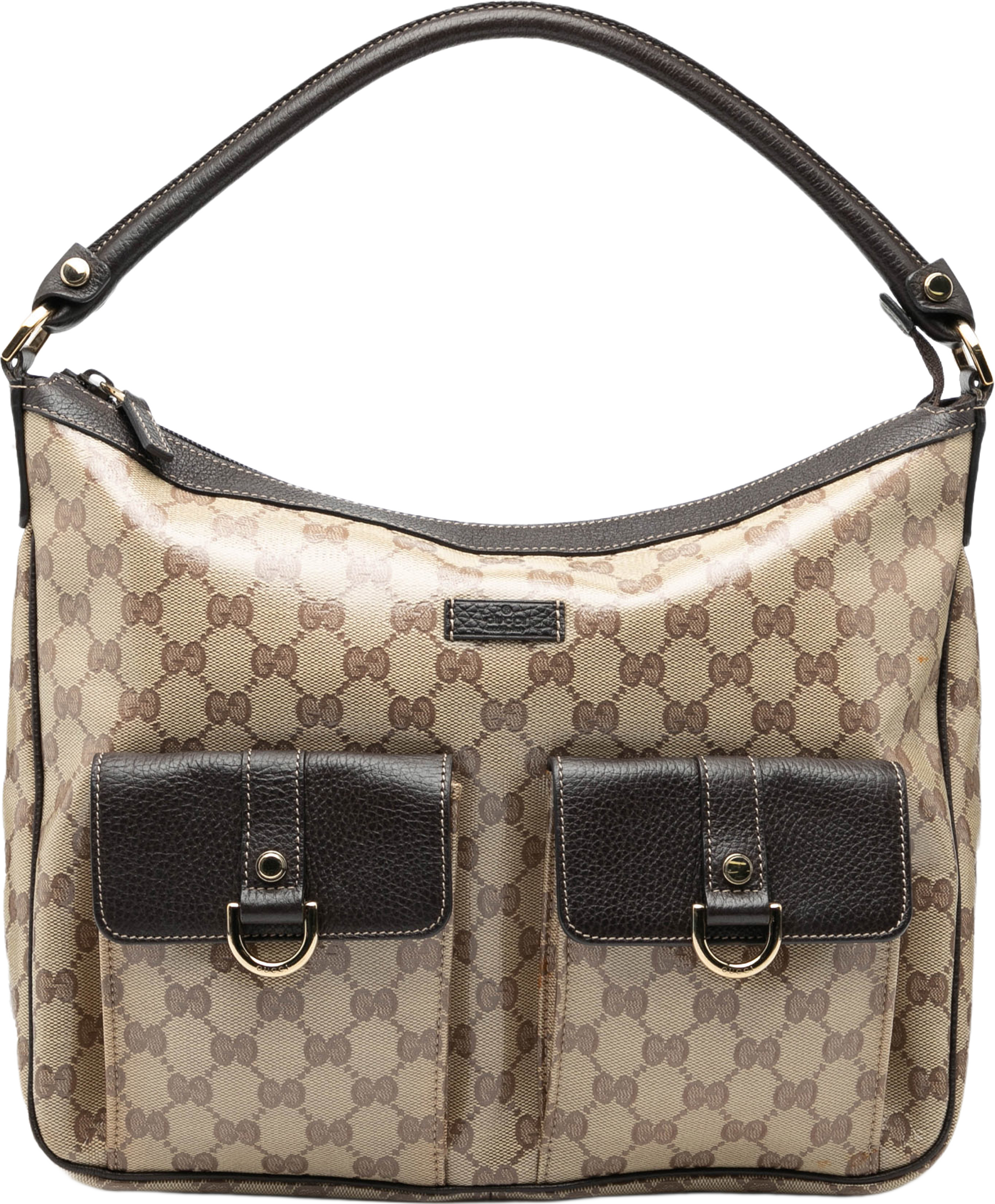 Gucci Gg Crystal Abbey D Ring Handbag, från Luxclusif, i färgen beige. Klicka för att öppna bilden i stort format