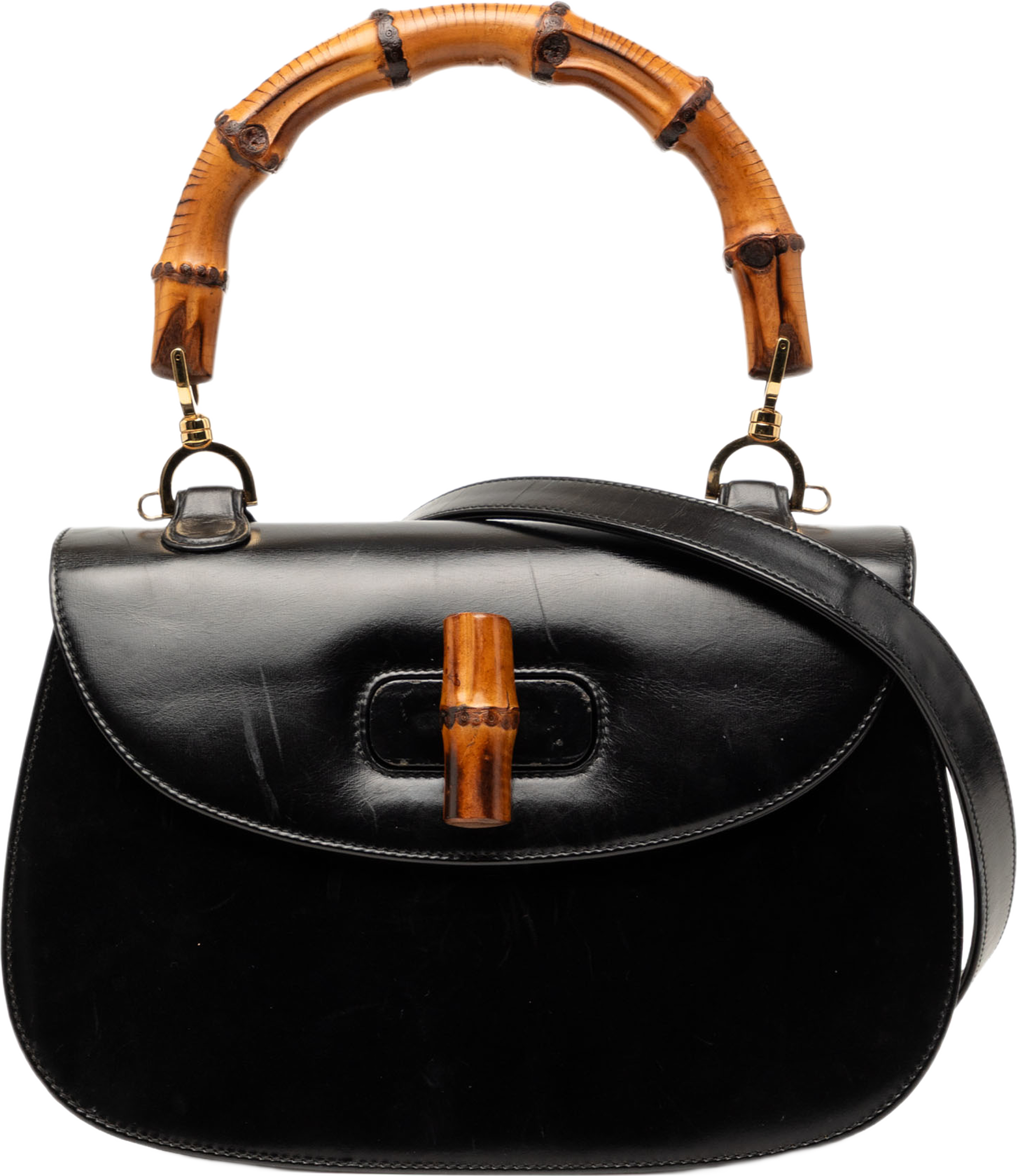 Gucci Calfskin Bamboo Night, från Luxclusif, i färgen black. Klicka för att öppna bilden i stort format