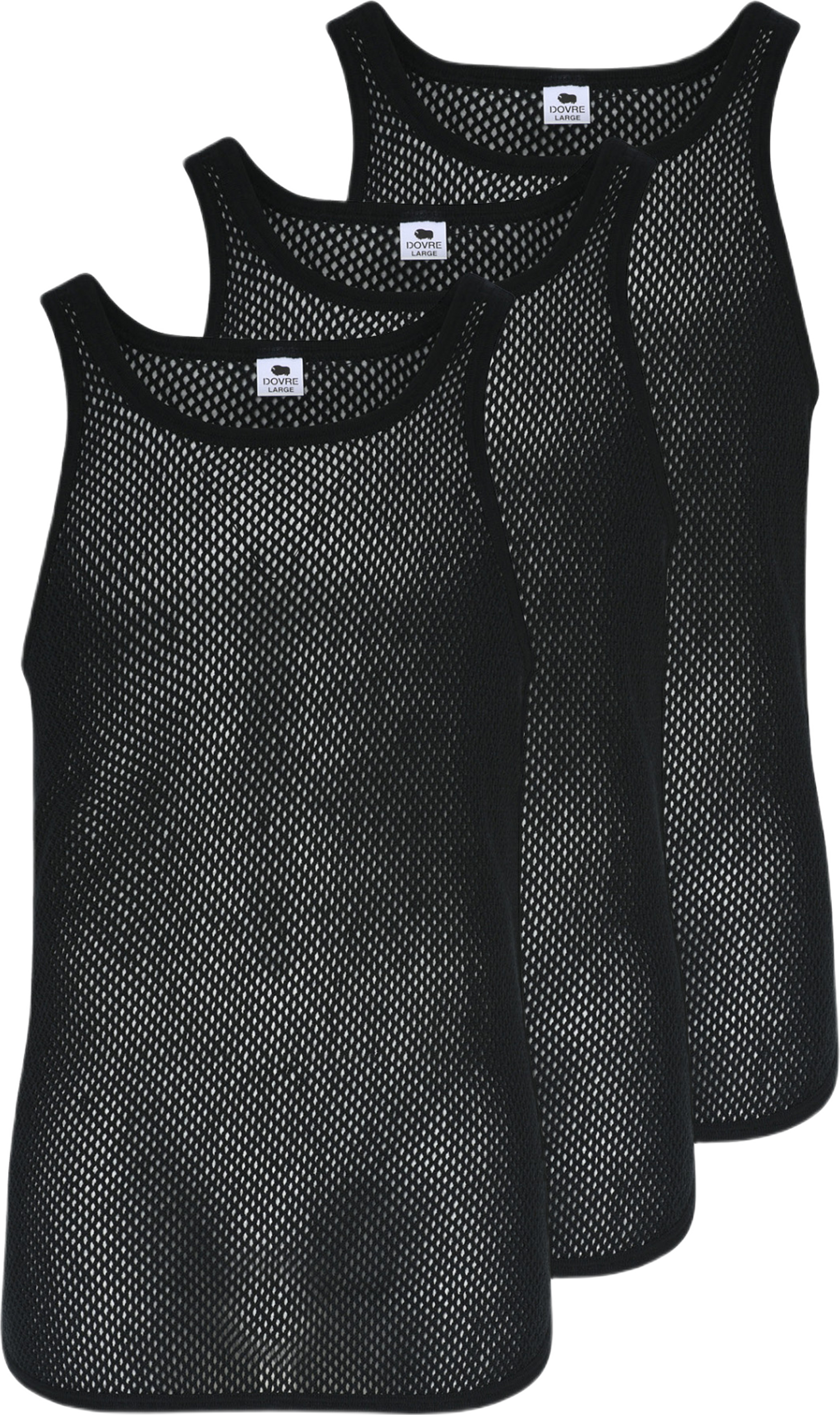 3-pack Underställströja Singlet "mesh" | Merinoull | Svart
