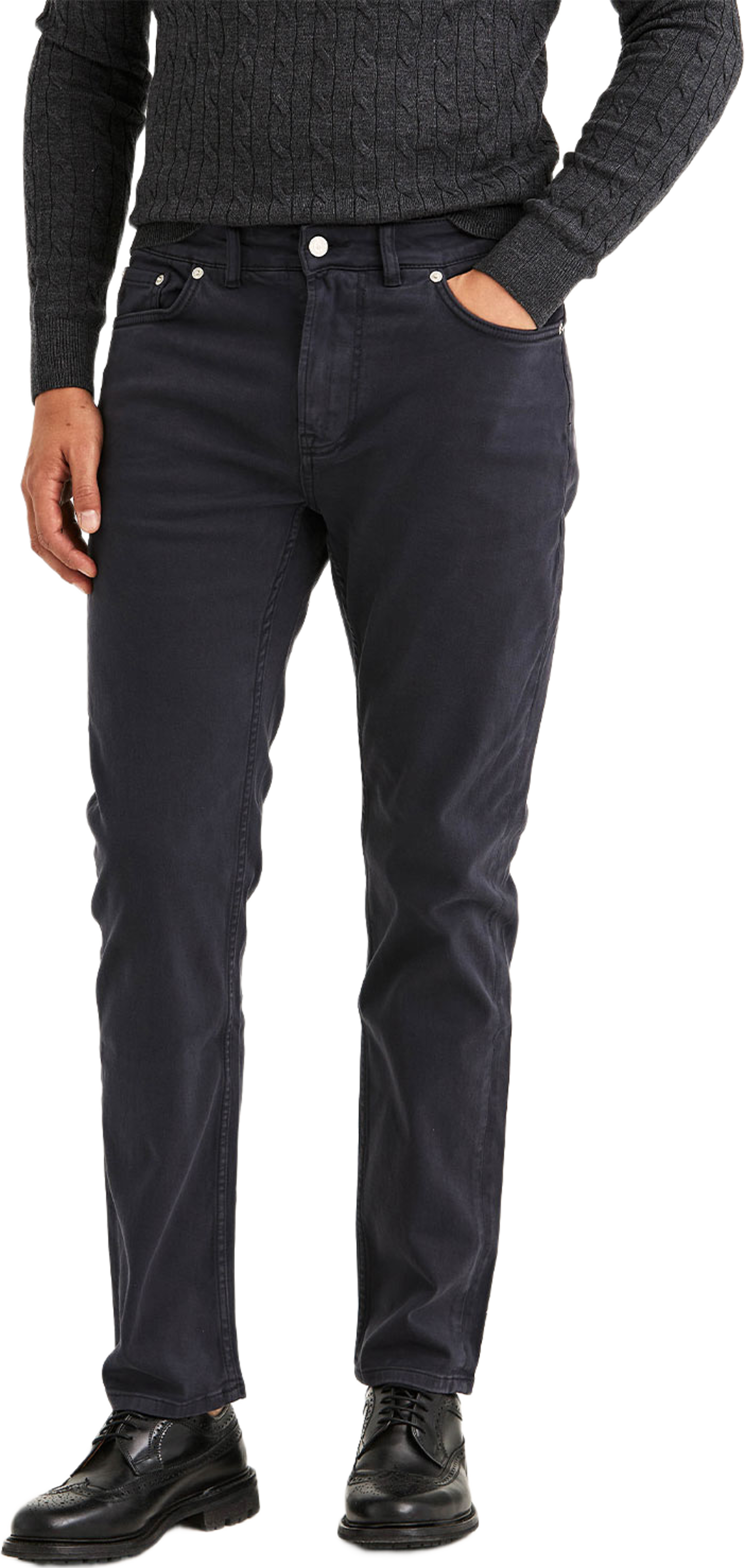 James Brushed Trouser, från Morris, i färgen Blue. Klicka för att öppna bilden i stort format