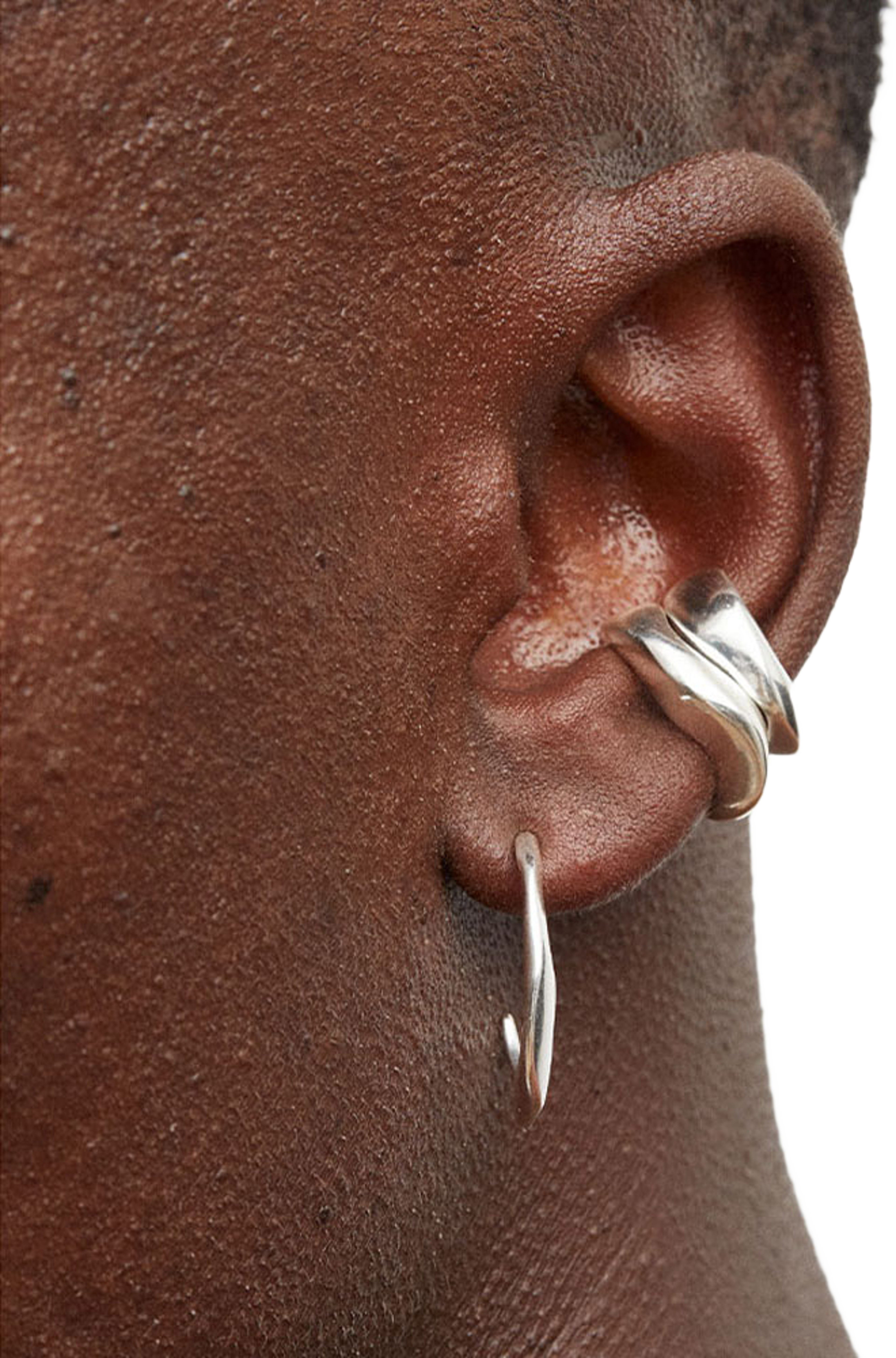 Molded Organic Hoop Earring Midi