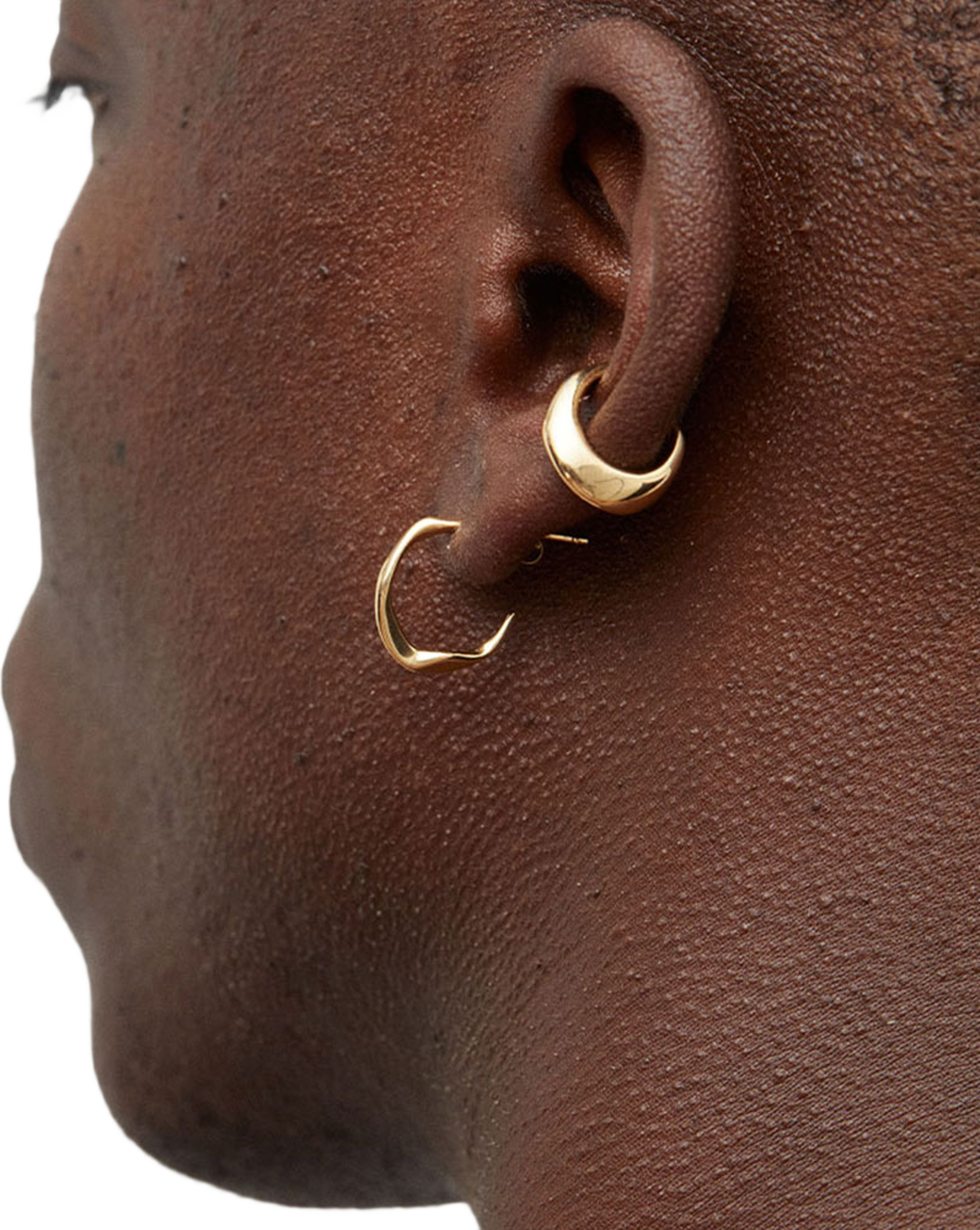 Molded Organic Hoop Earring S-Pair