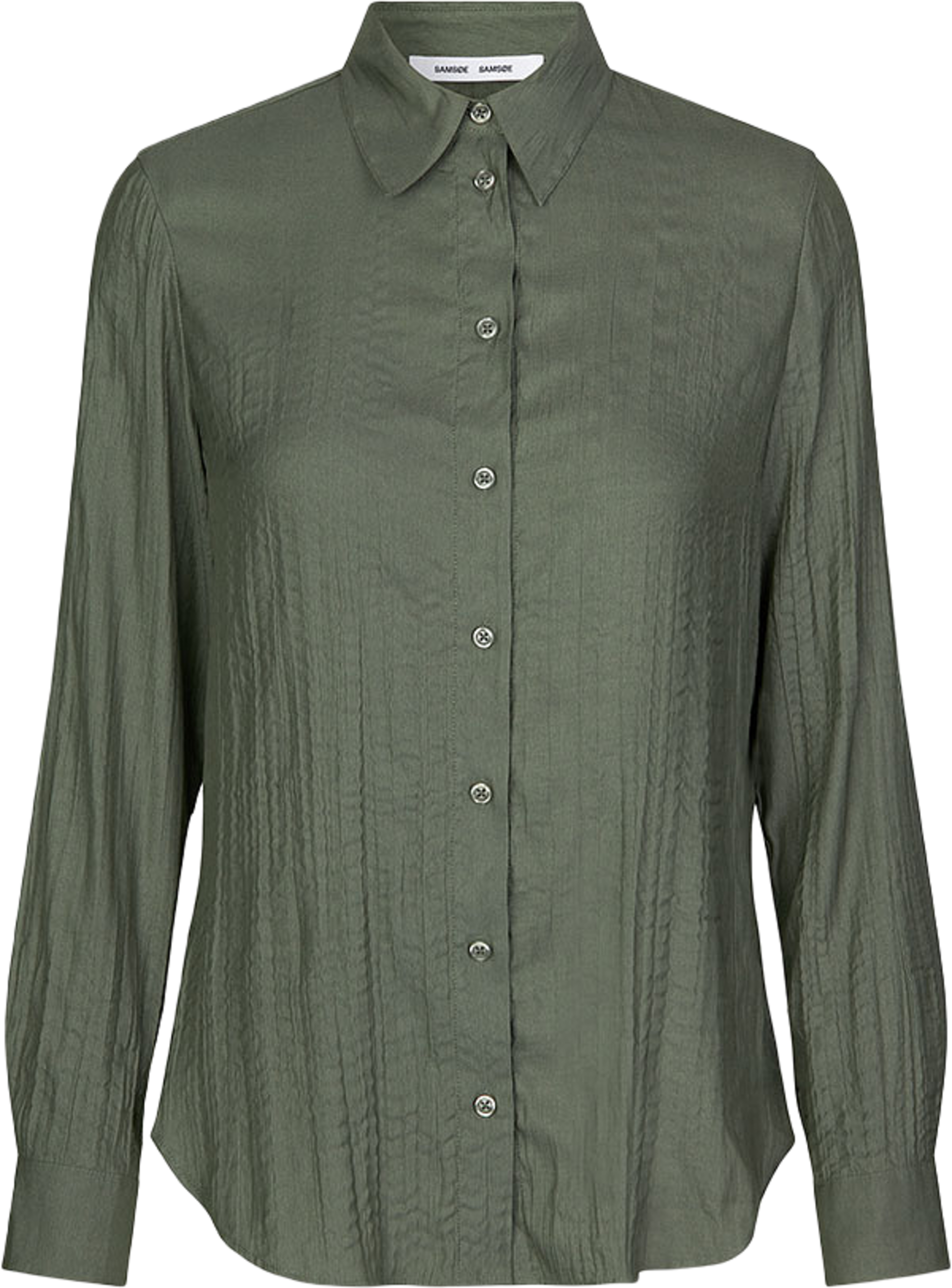 Saisabel shirt 15158, från SAMSOE SAMSOE, i färgen Dusty Olive. Klicka för att öppna bilden i stort format