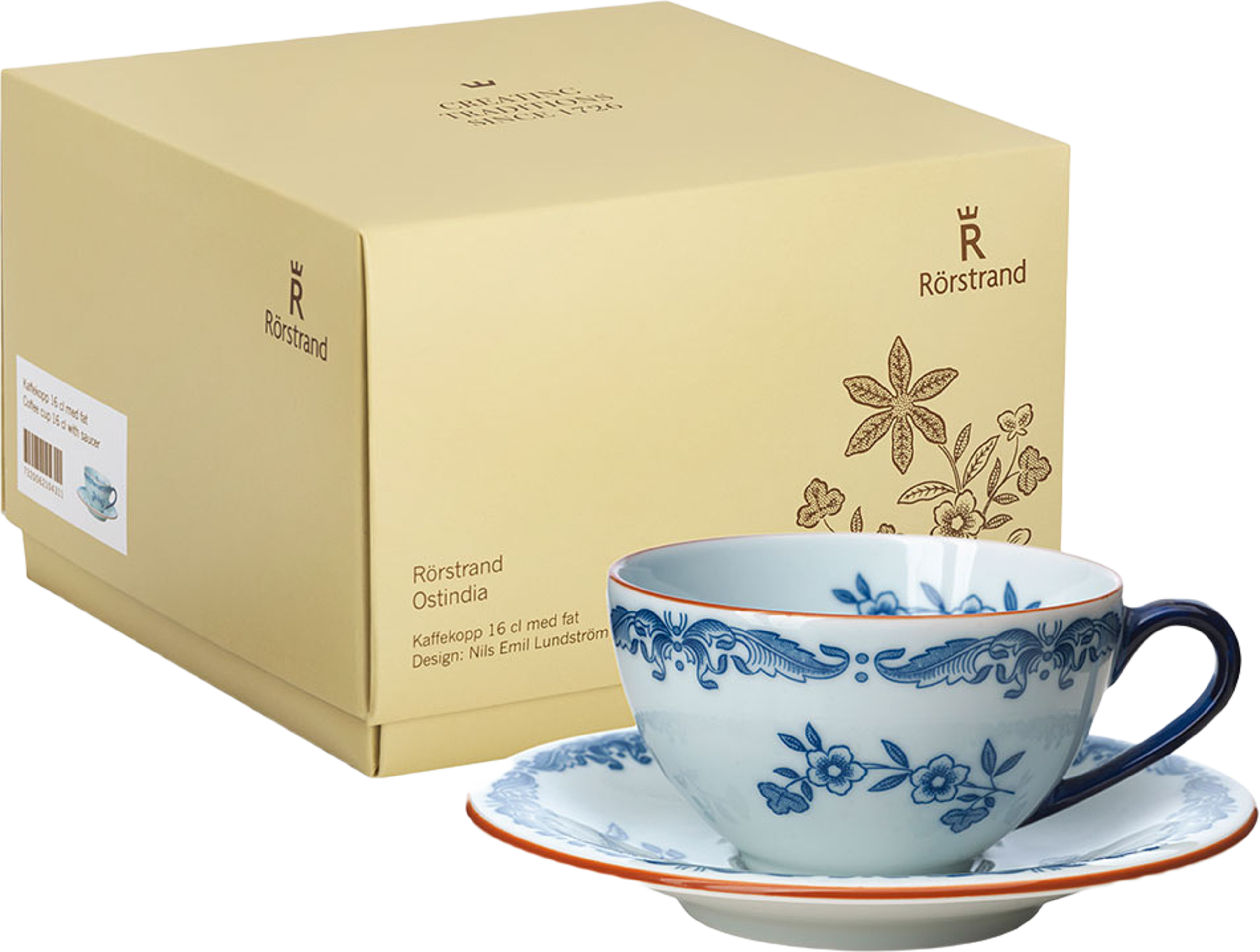 Ostindia Kaffekopp 16Cl & Fat Set