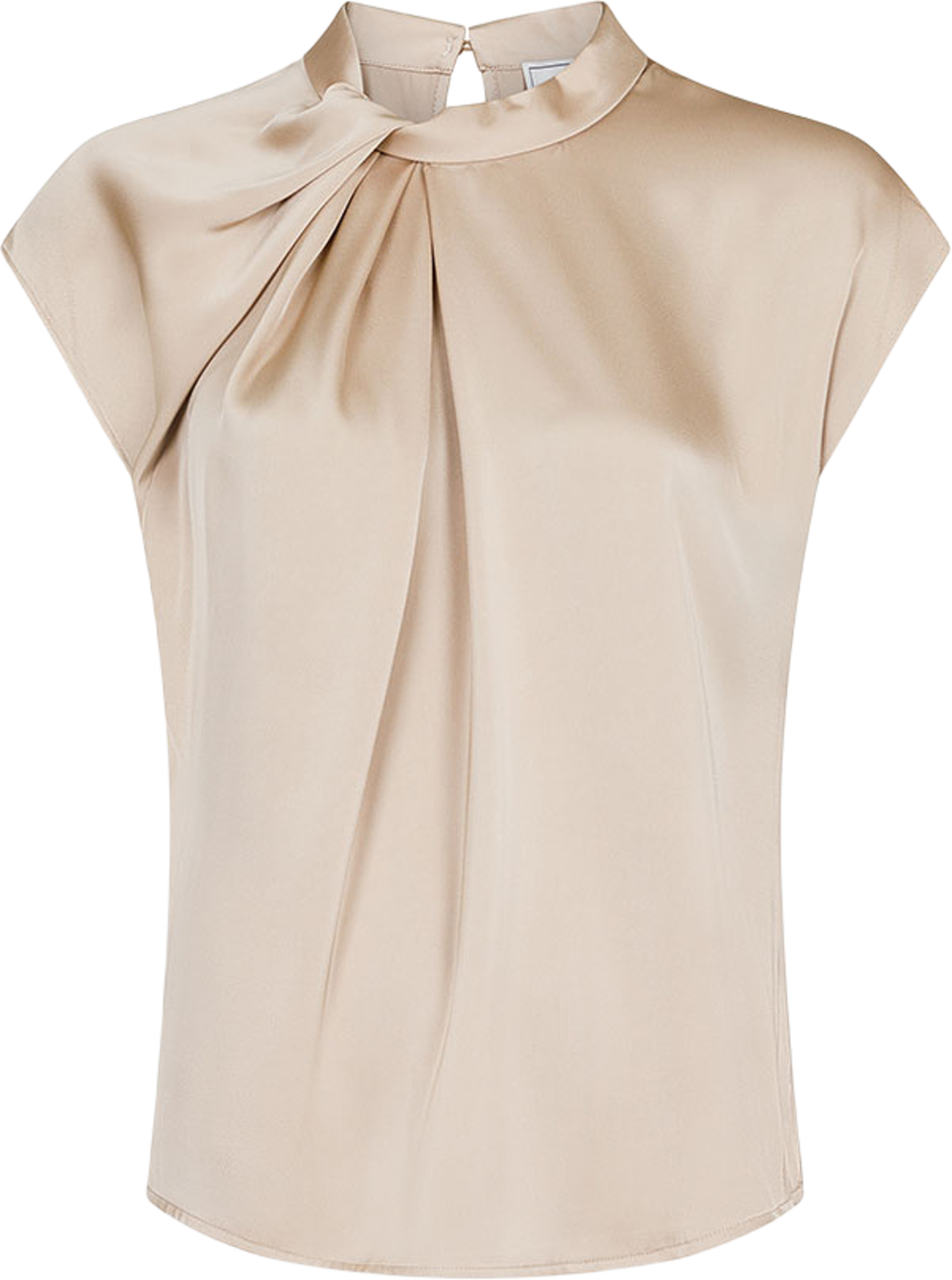 Fleur Drapy Satin Blouse, från Neo Noir, i färgen Dark Sand. Klicka för att öppna bilden i stort format