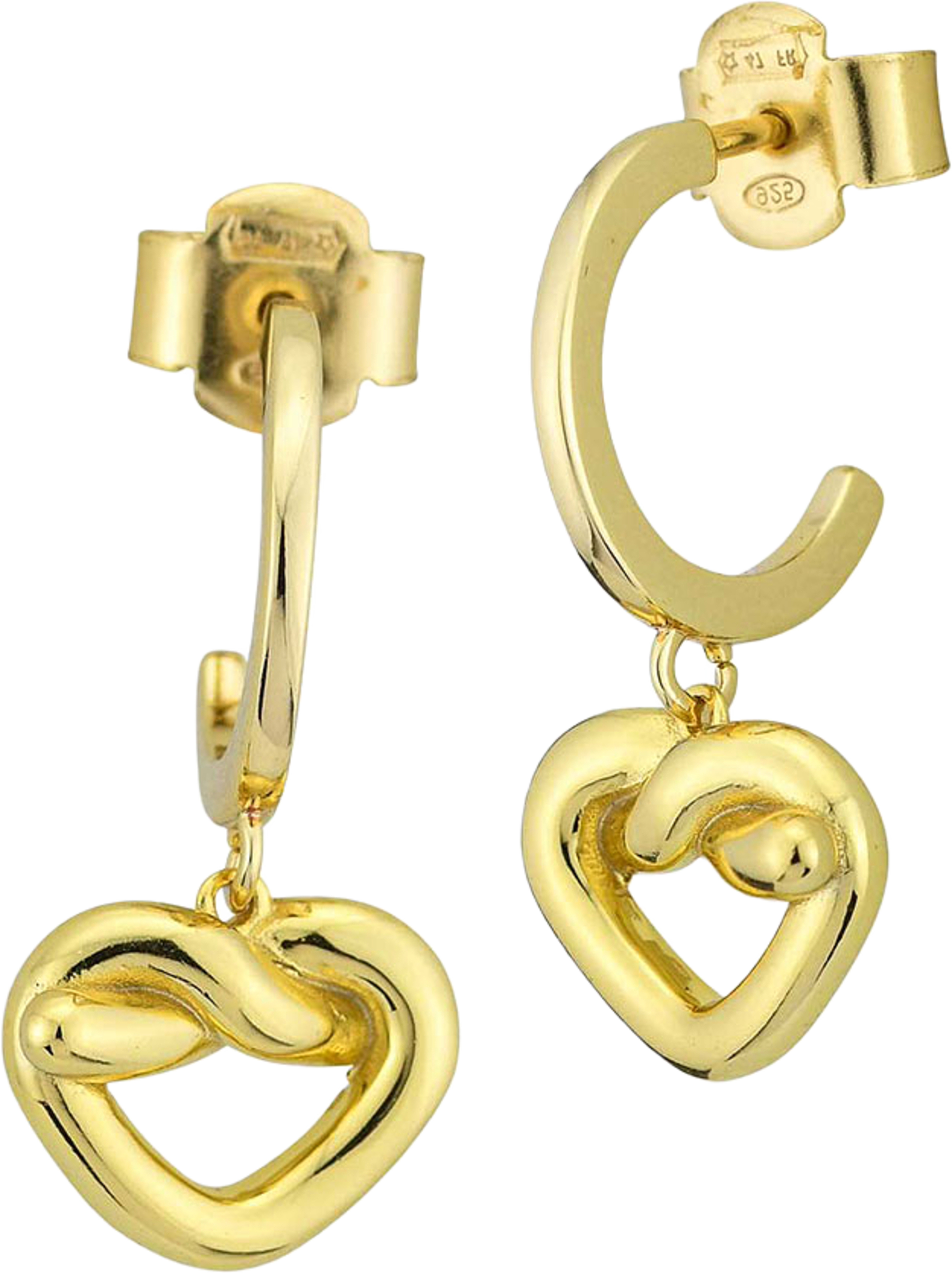 Earrings Heart knot Hoops