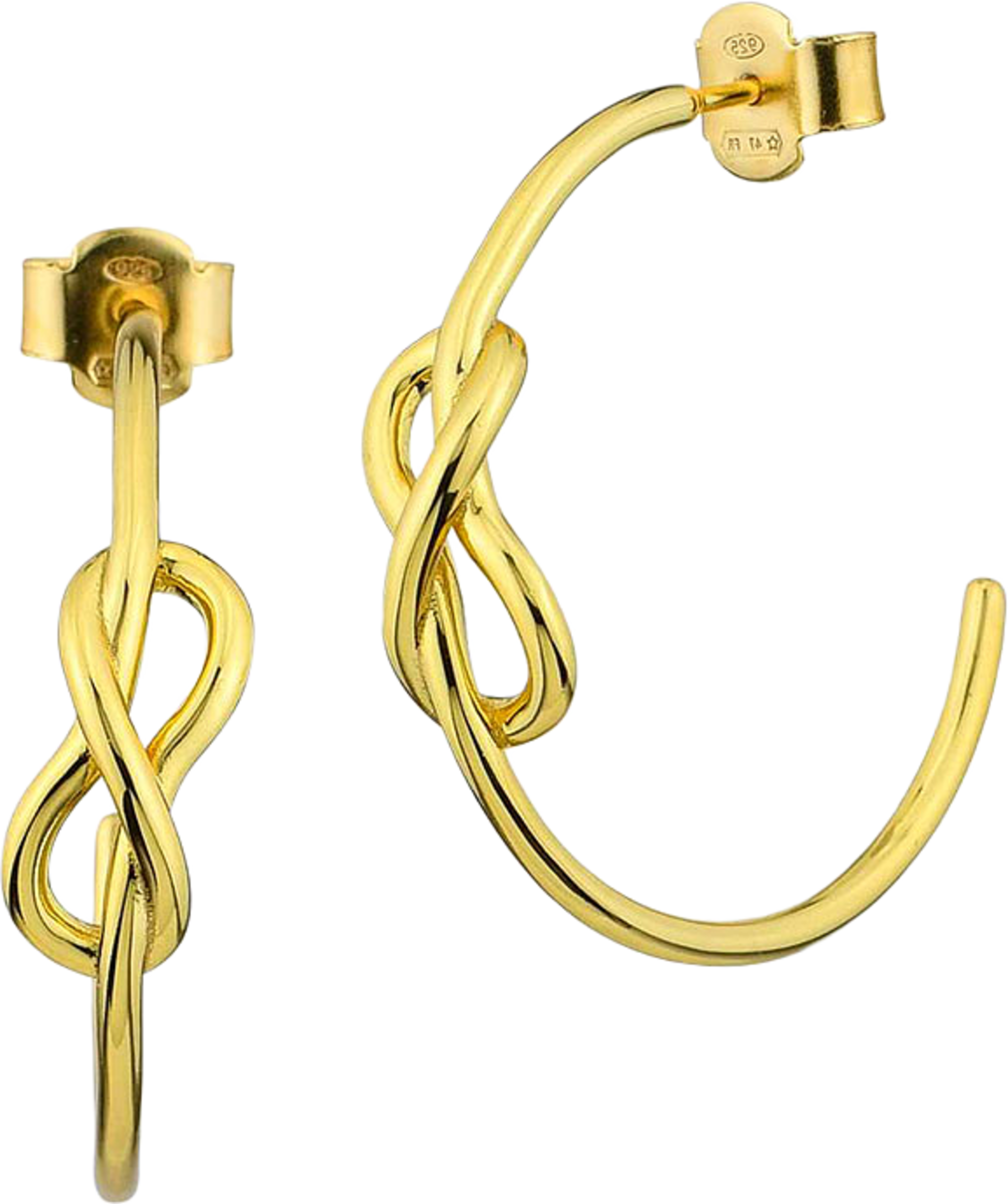 Earrings Infinity knot Hoops