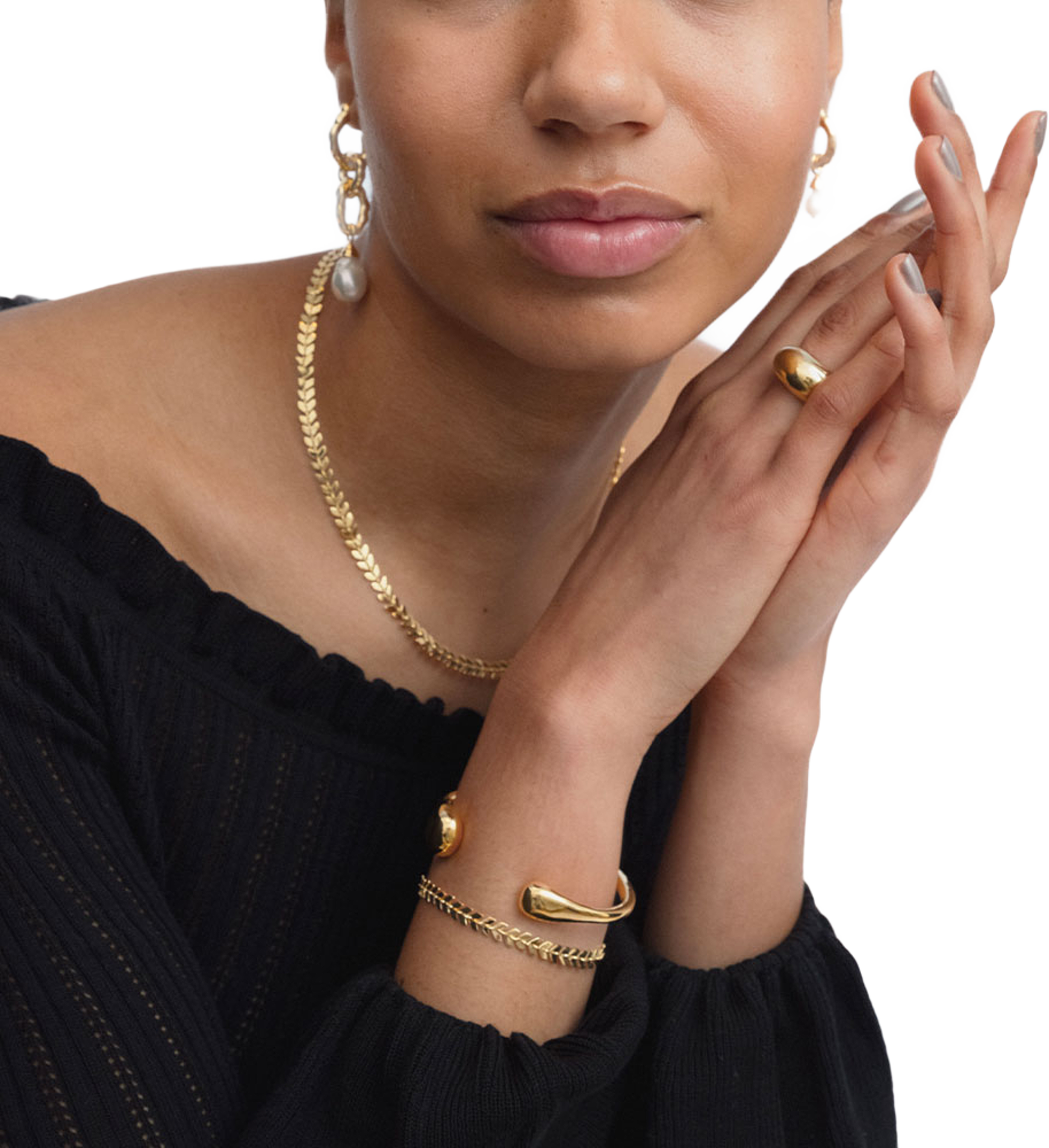 Mary Long Single Earring Gold