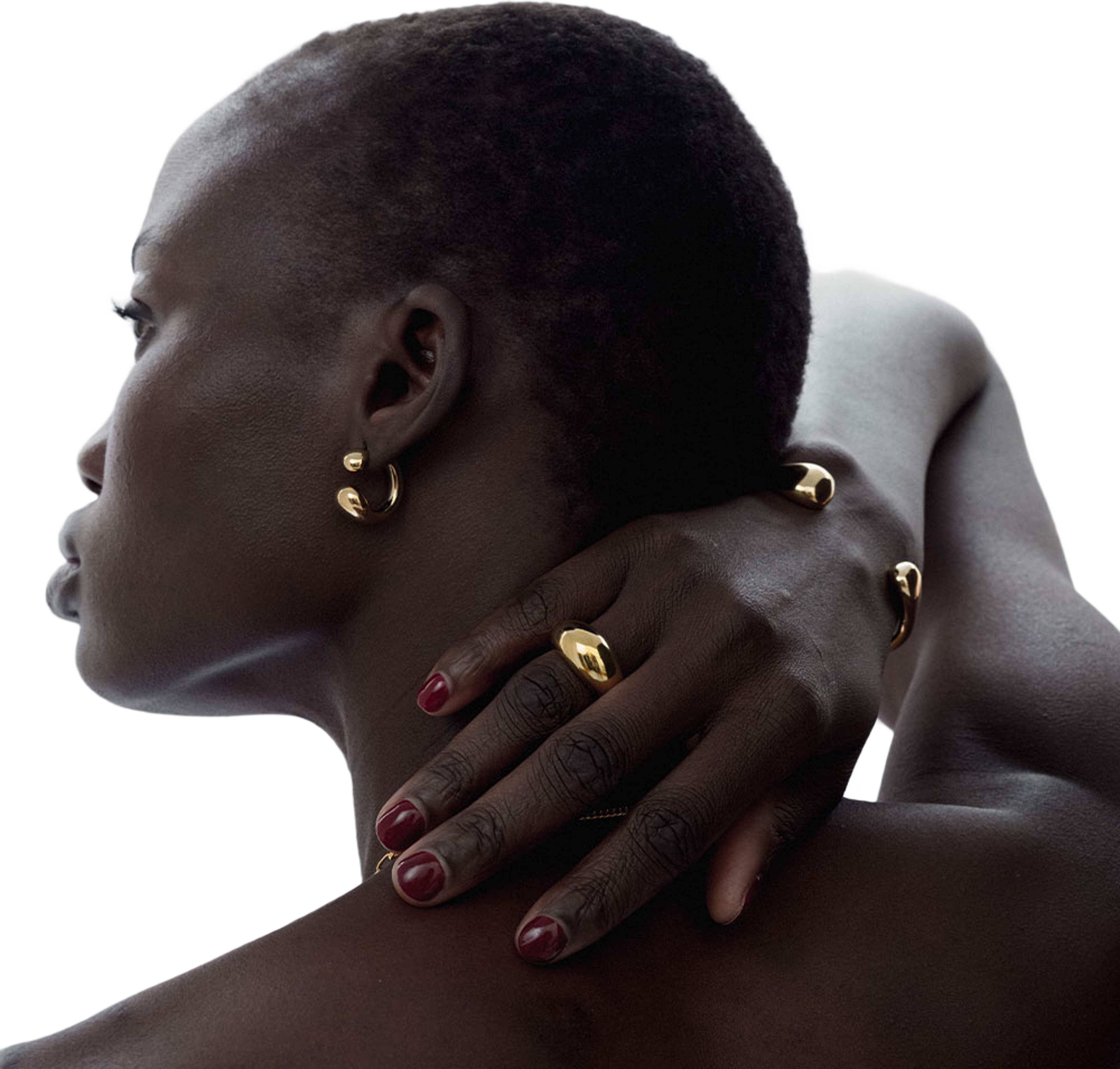 Bolded Drops Bangle Gold