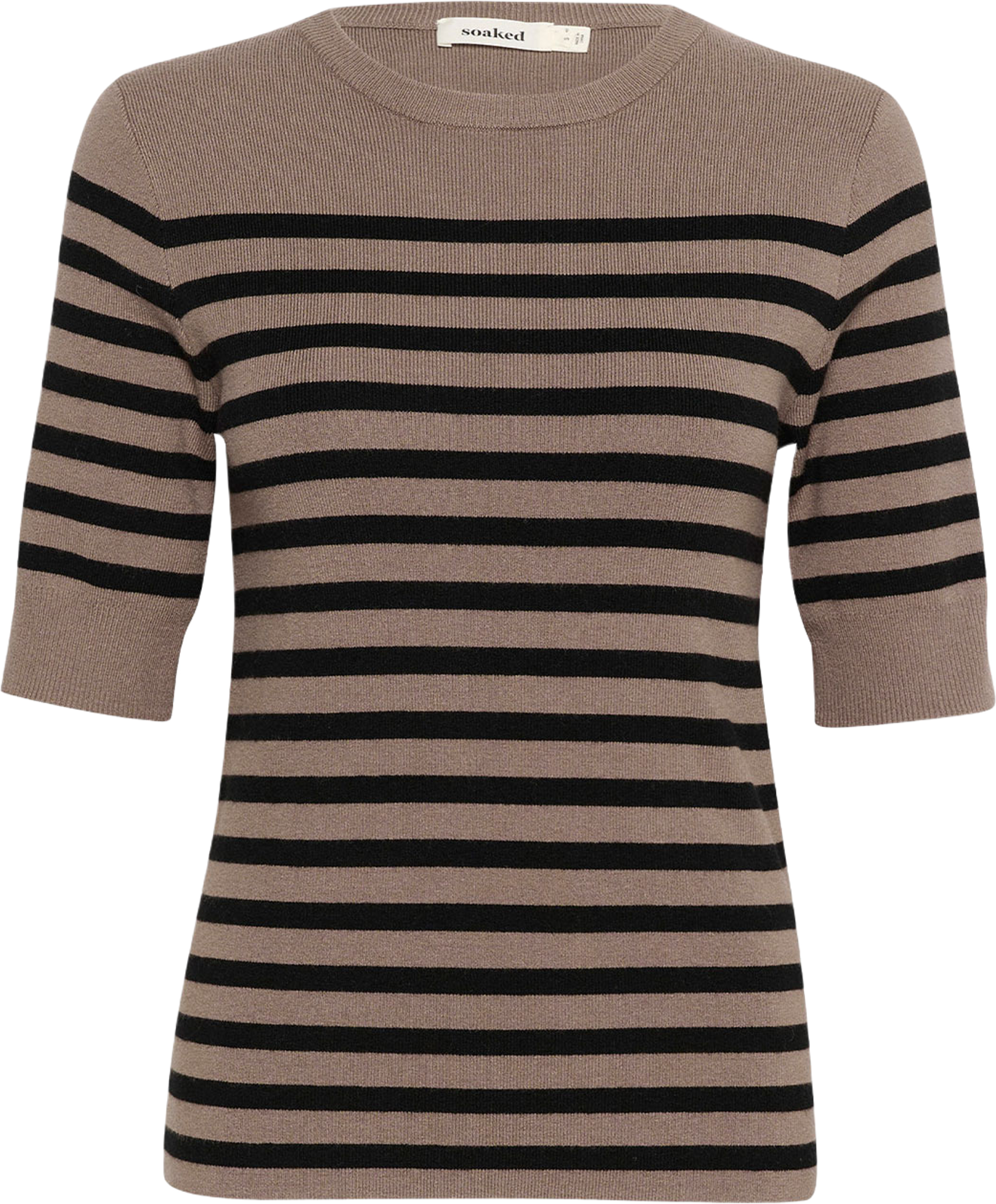 SLPina Striped Pullover, från Soaked In Luxury, i färgen Walnut With Black Stripe. Klicka för att öppna bilden i stort format