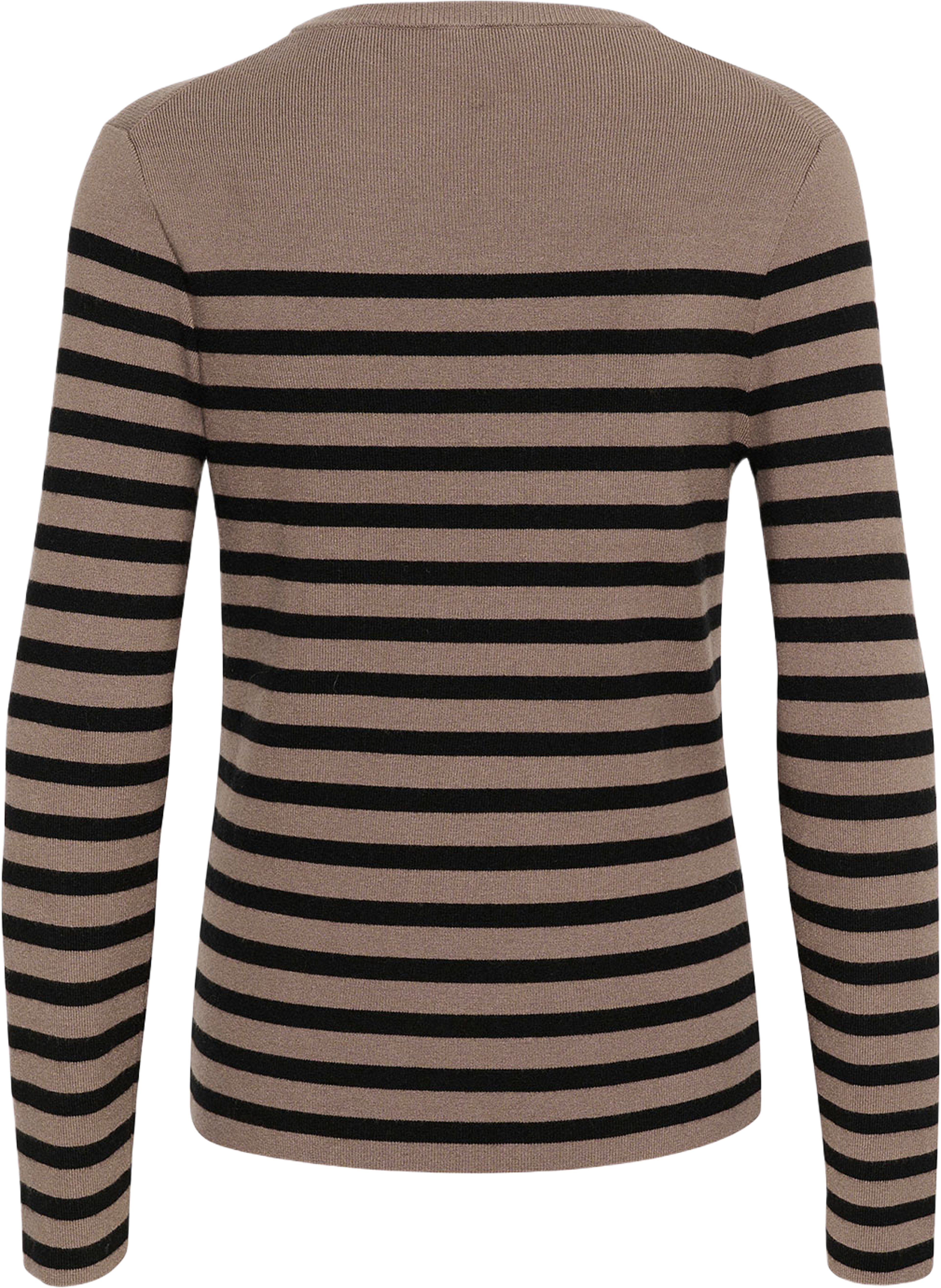 SLPina Striped Tee, från Soaked In Luxury, i färgen Walnut With Black Stripe. Klicka för att öppna bilden i stort format