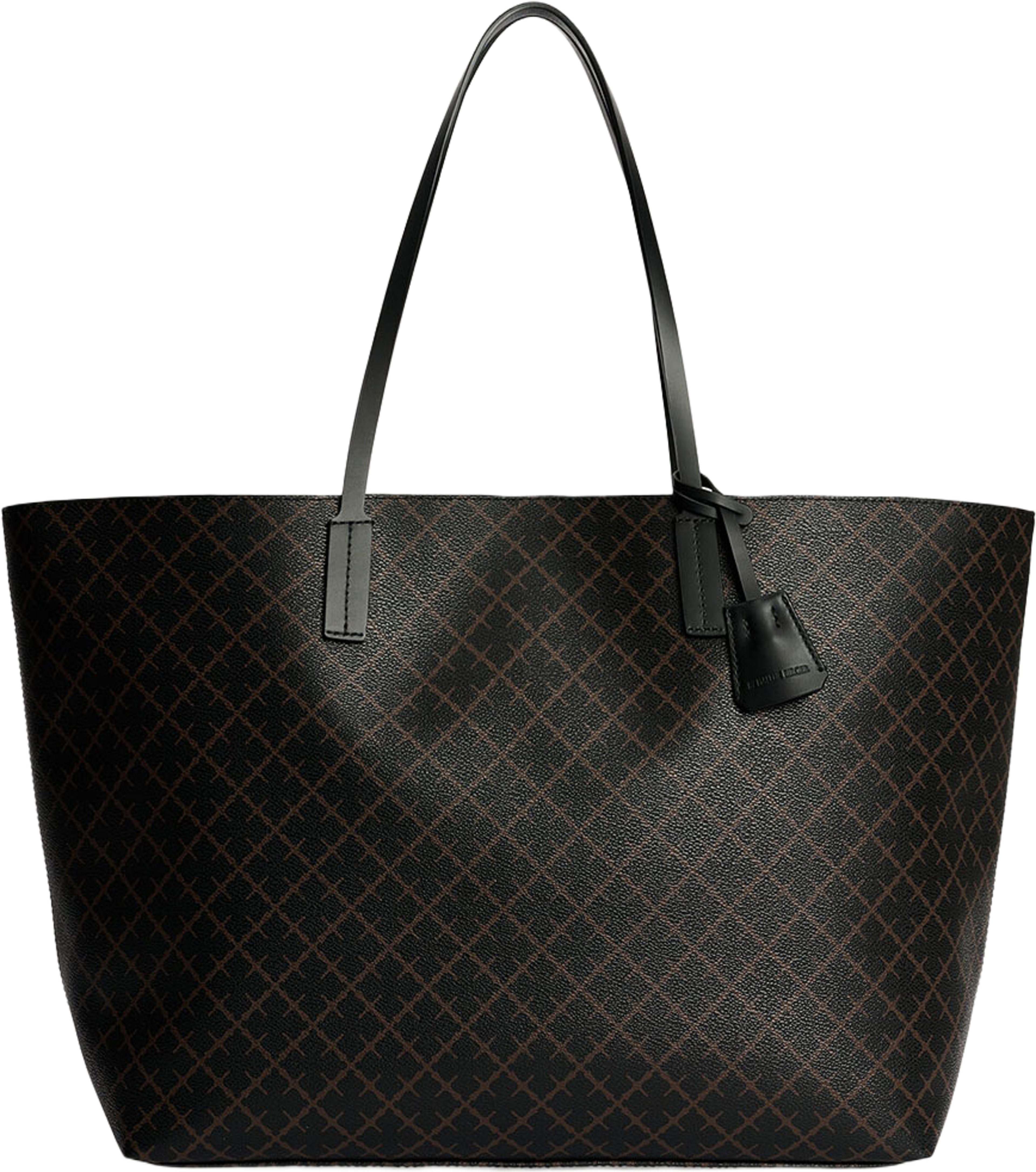 Abi mönstrad toteväska, från By Malene Birger, i färgen Dark Chokolate. Klicka för att öppna bilden i stort format