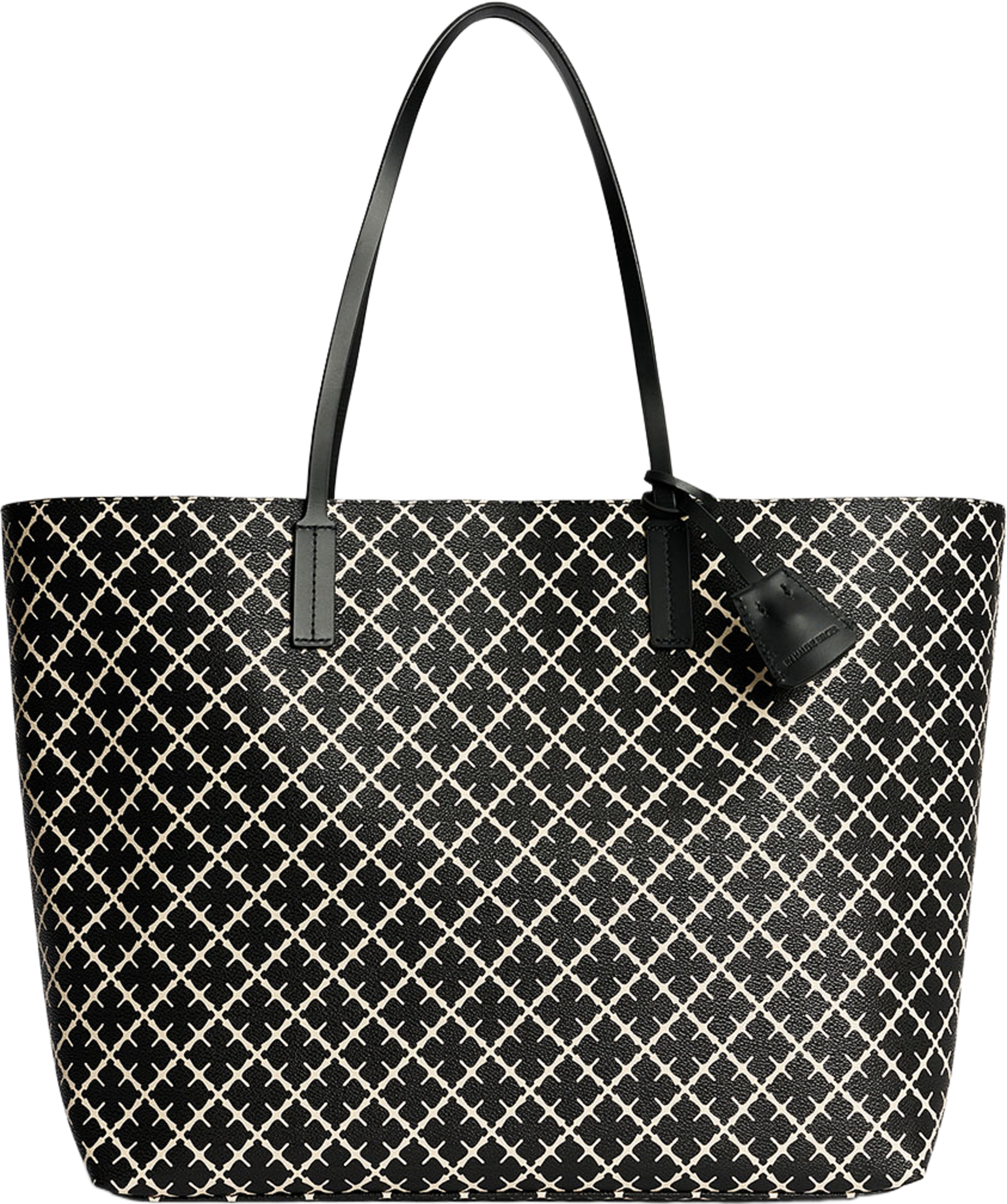 Abi mönstrad toteväska, från By Malene Birger, i färgen Black. Klicka för att öppna bilden i stort format