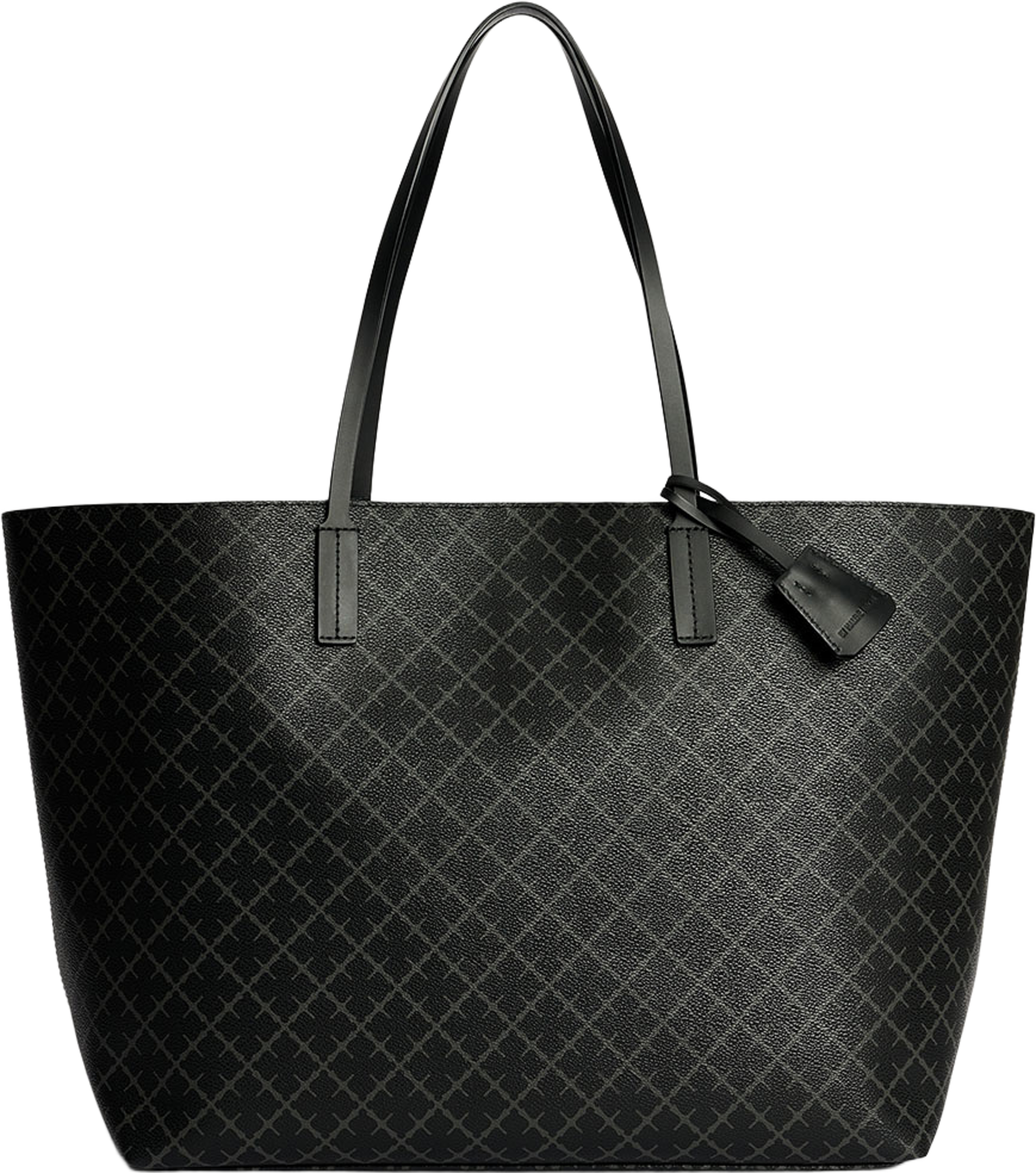 Abi mönstrad toteväska, från By Malene Birger, i färgen Charcoal. Klicka för att öppna bilden i stort format