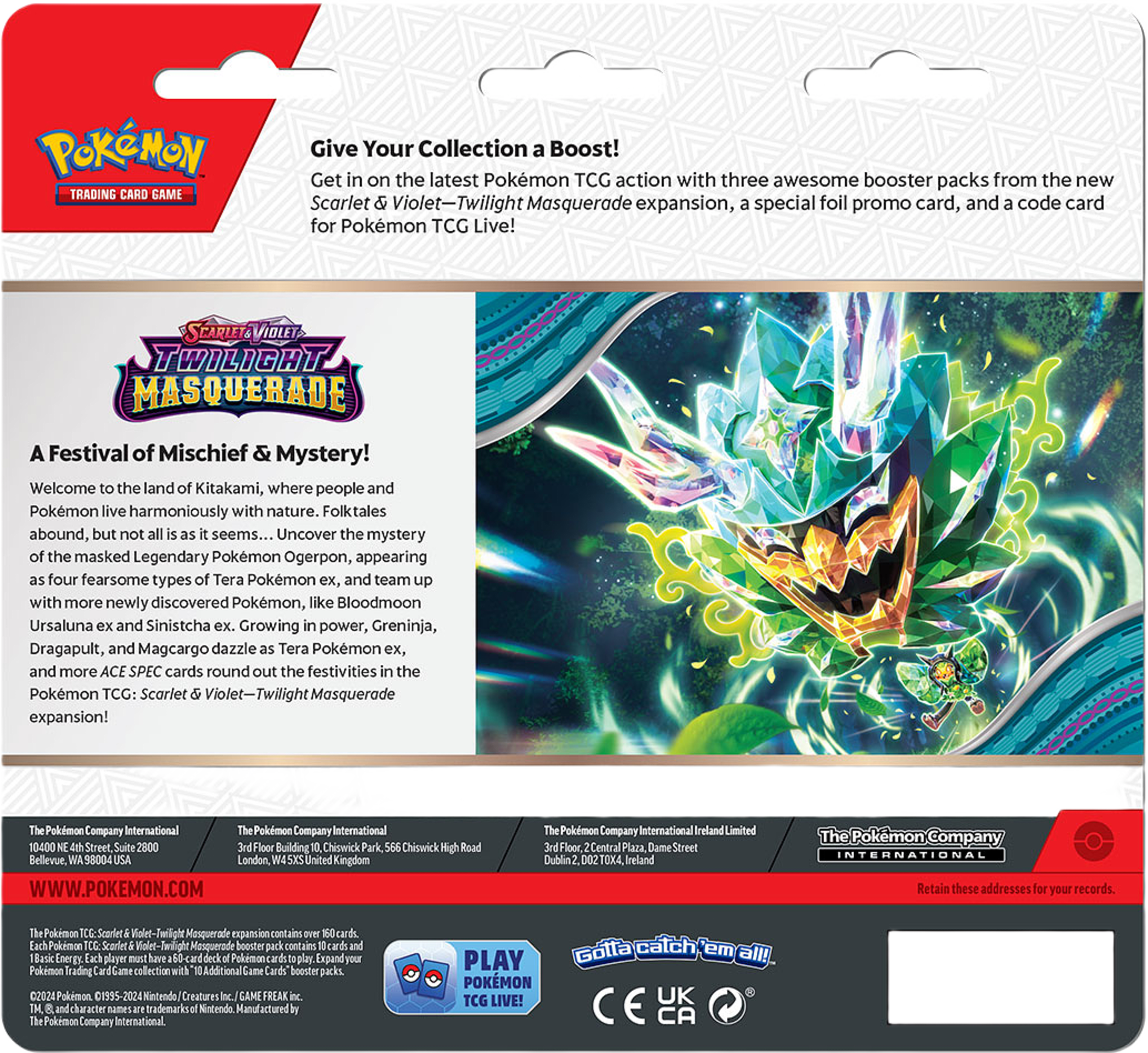 Pokémon Scarlet & Violet 6 Twilight Masquerade 3 pack Blister