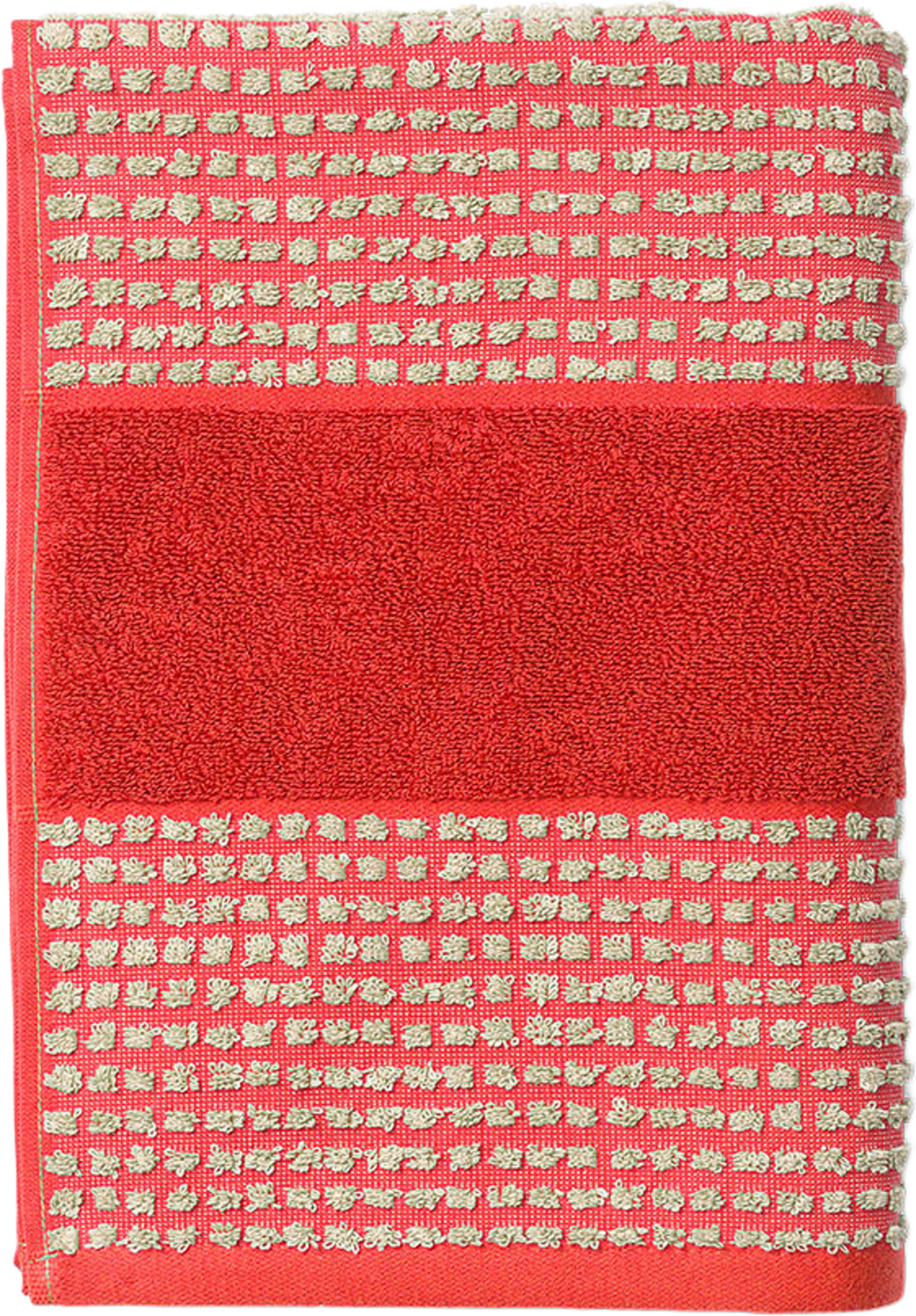 Check Handduk 70x140 cm röd/sand