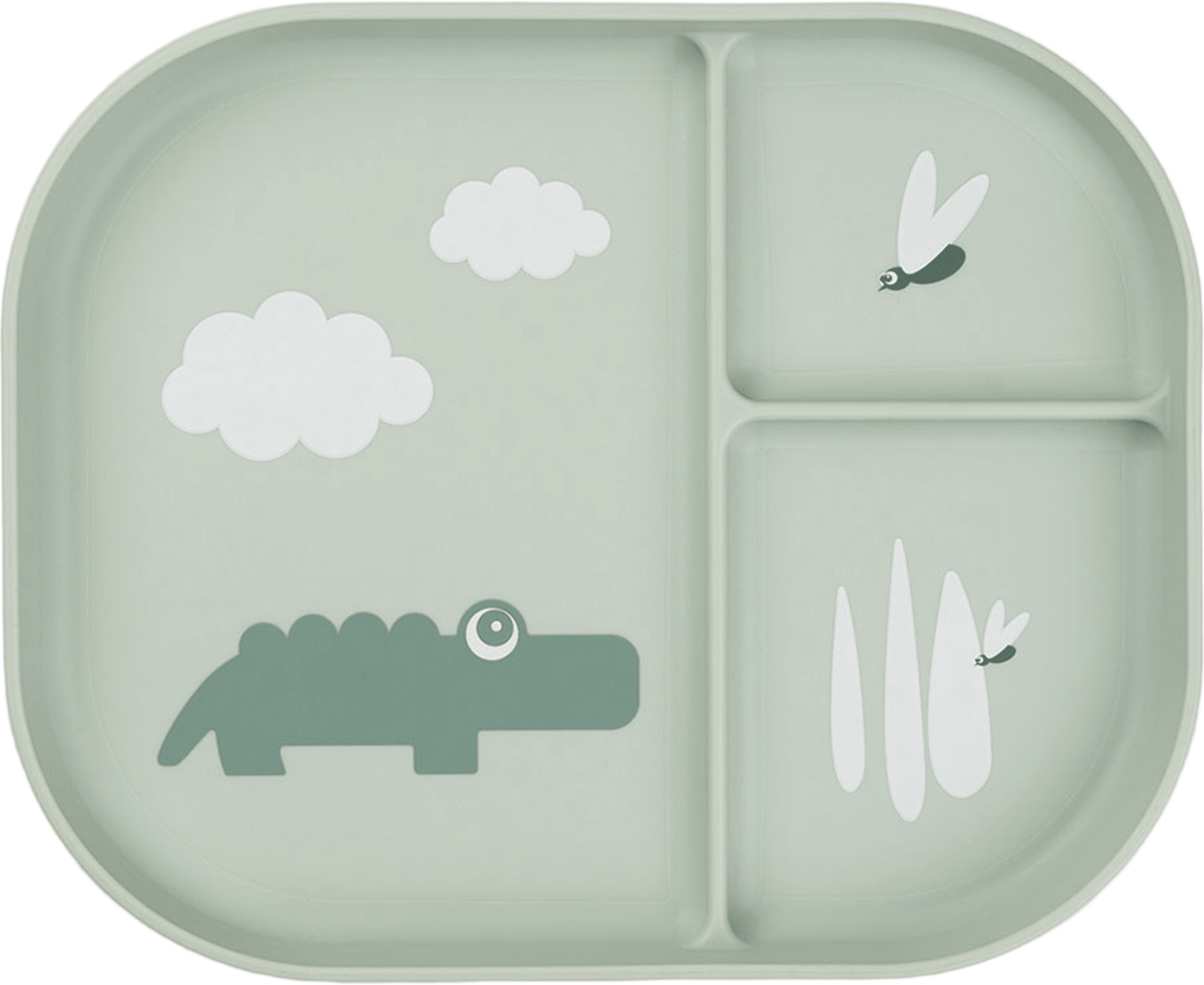 Foodie compartment plate Croco Green