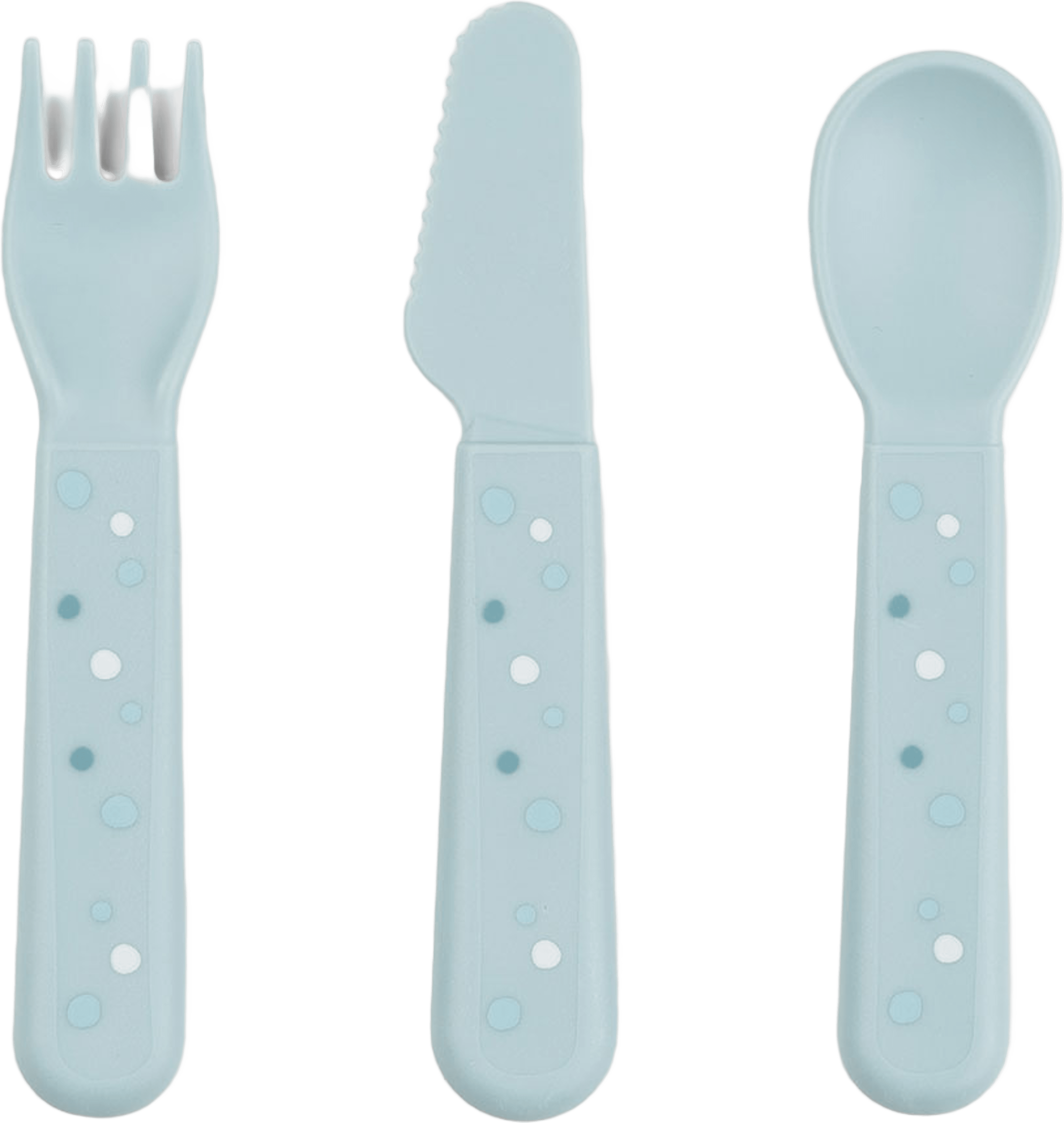Foodie cutlery set Happy dots Blue