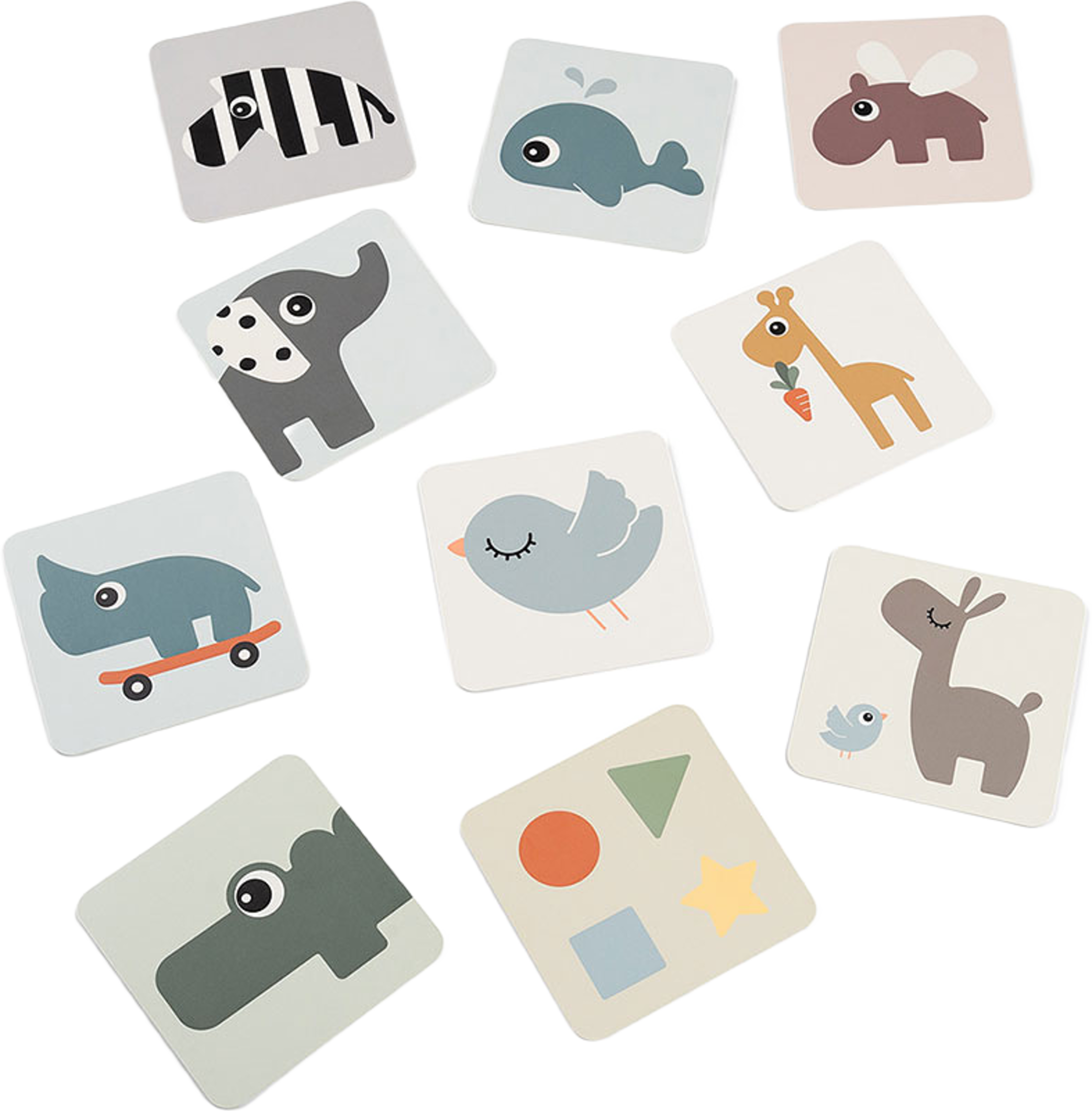 Baby contrast card 10-pack Deer friends Colour mix