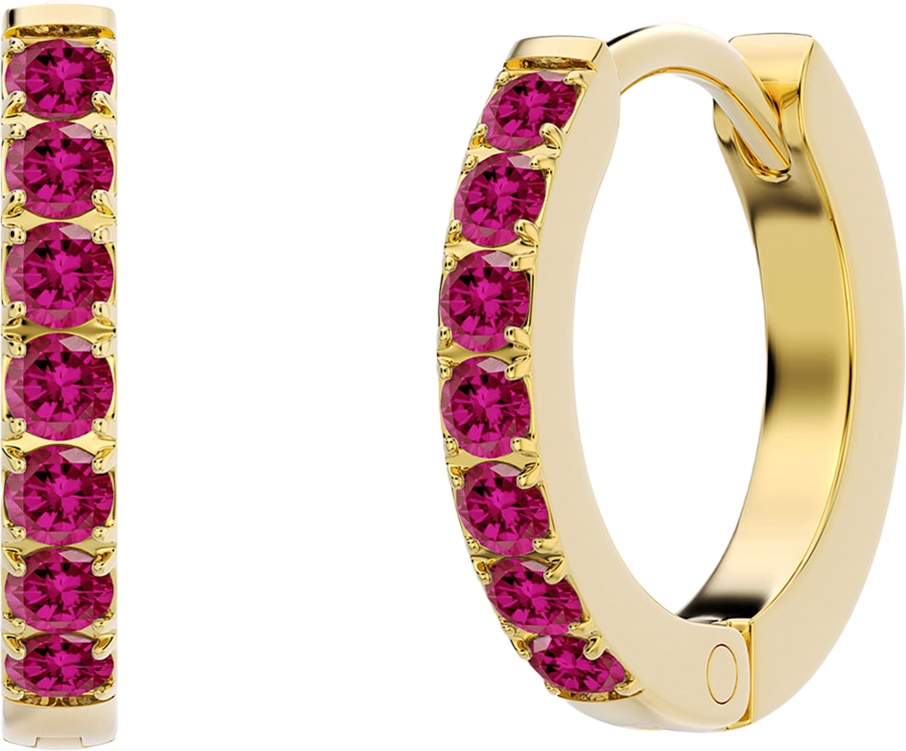 Glow Hoops M Hot Pink Gold