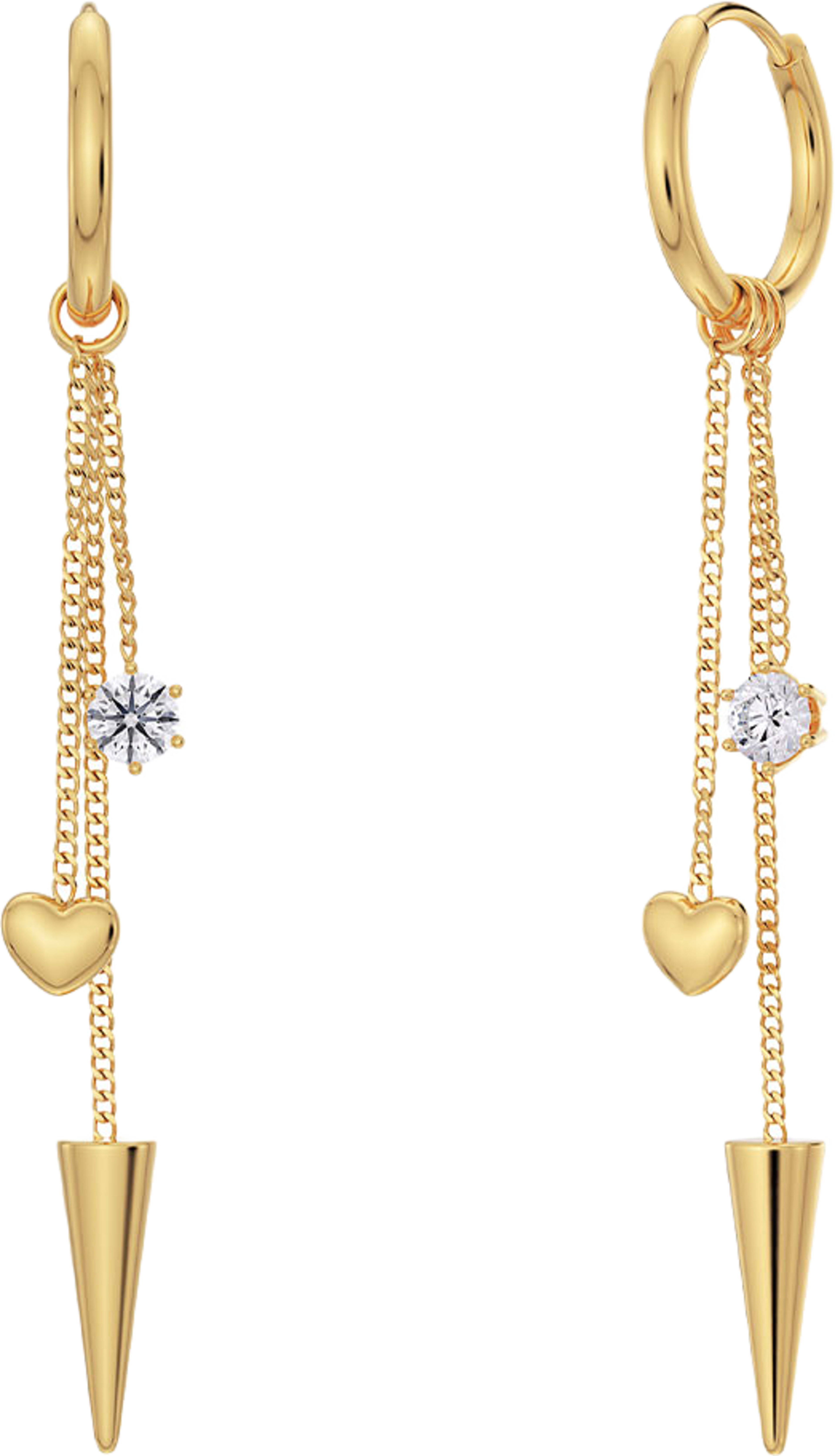Peak Hoops Multi Heart Gold