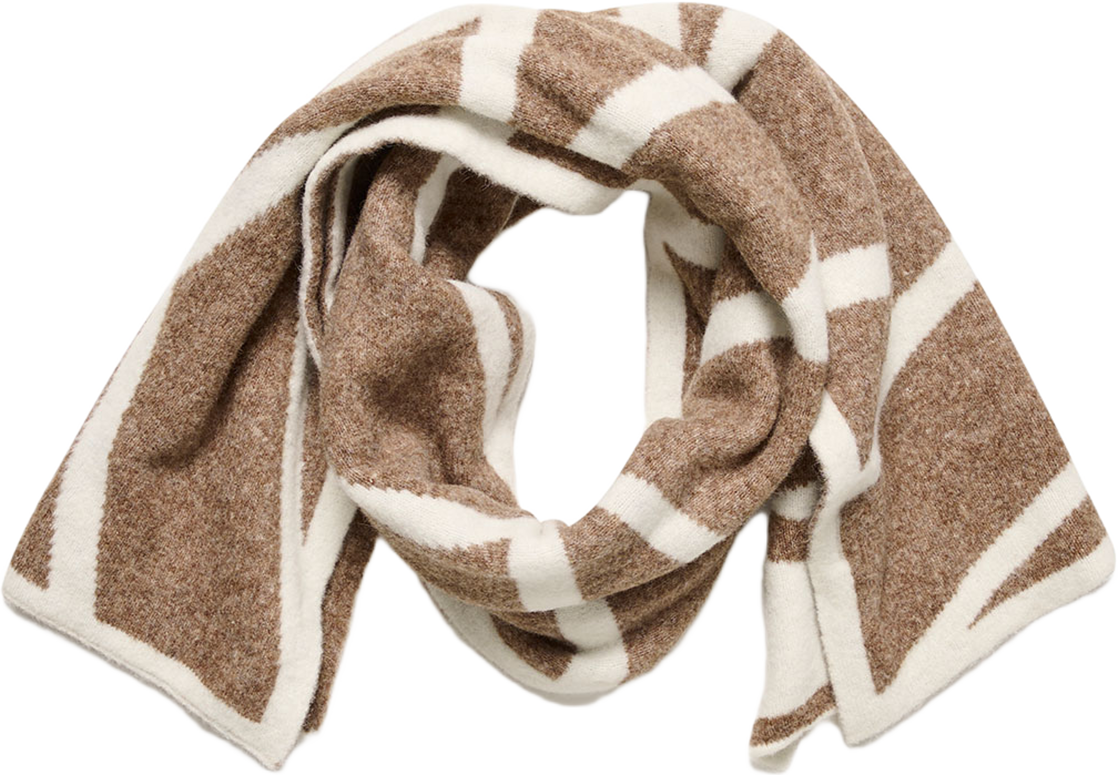 SyrahIW Scarf, från Inwear, i färgen Whisperwhite/Mochagreymelannge. Klicka för att öppna bilden i stort format