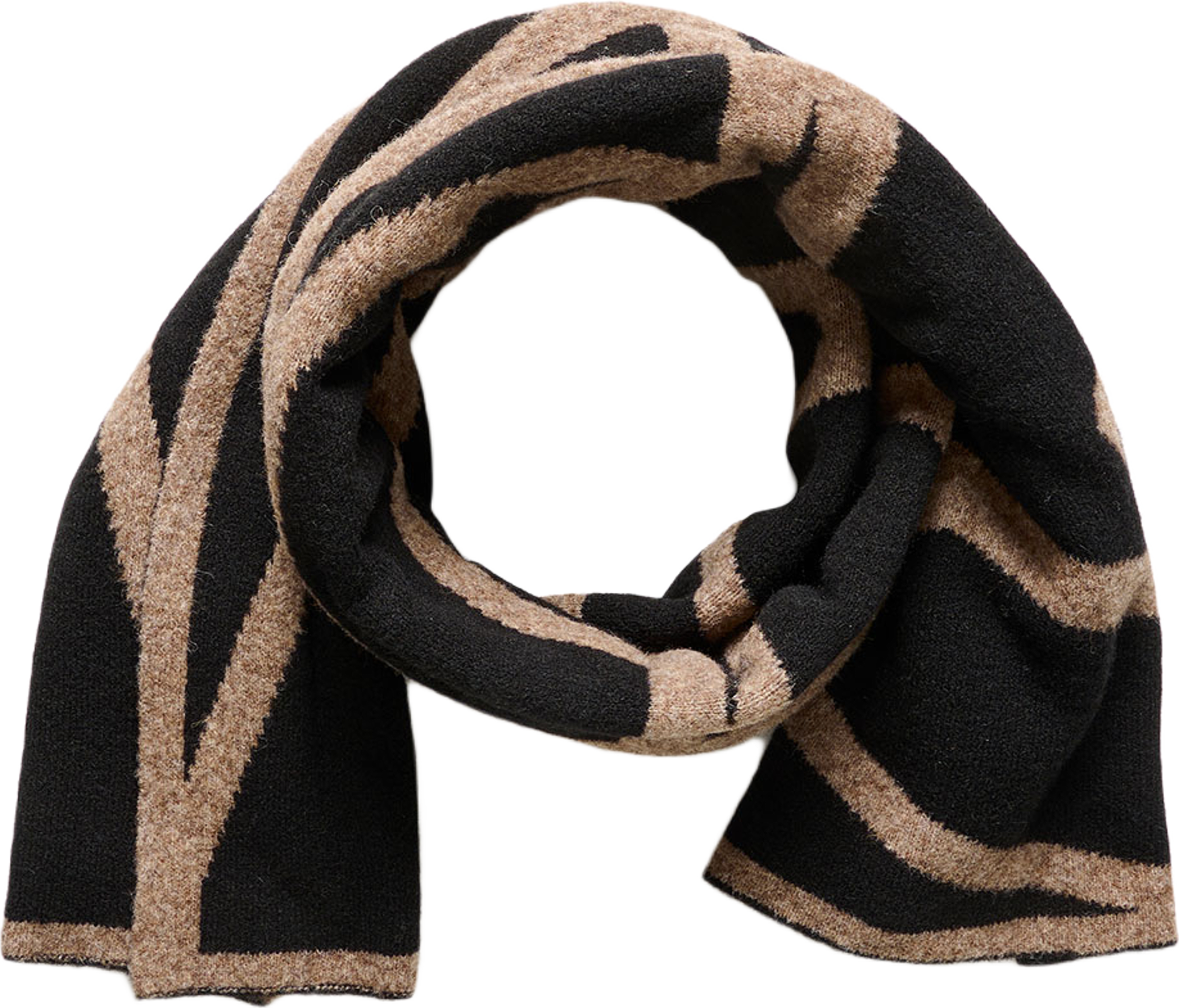 SyrahIW Scarf, från Inwear, i färgen Black/Mocha Grey Melange. Klicka för att öppna bilden i stort format