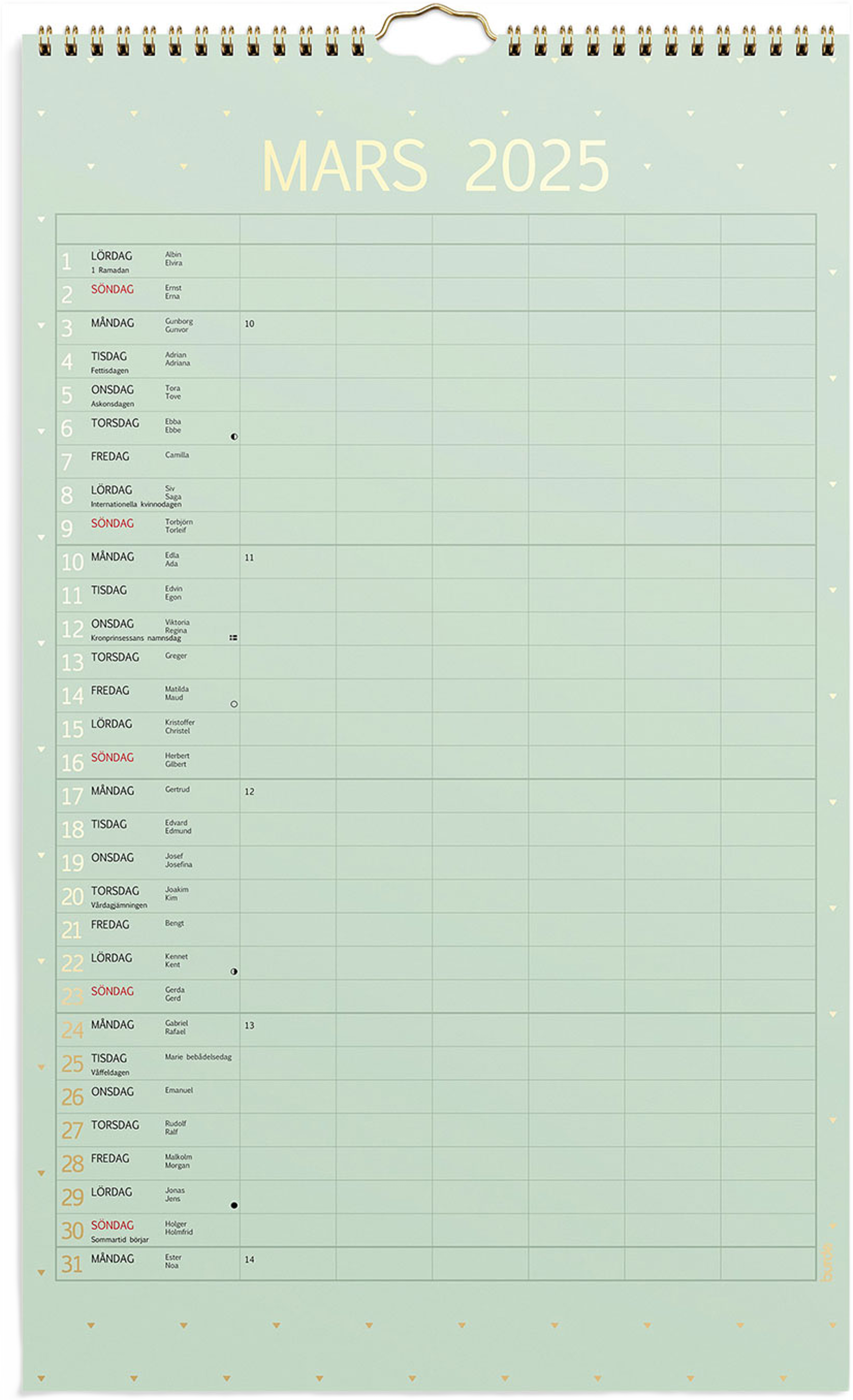 Familjekalender 2025 Color