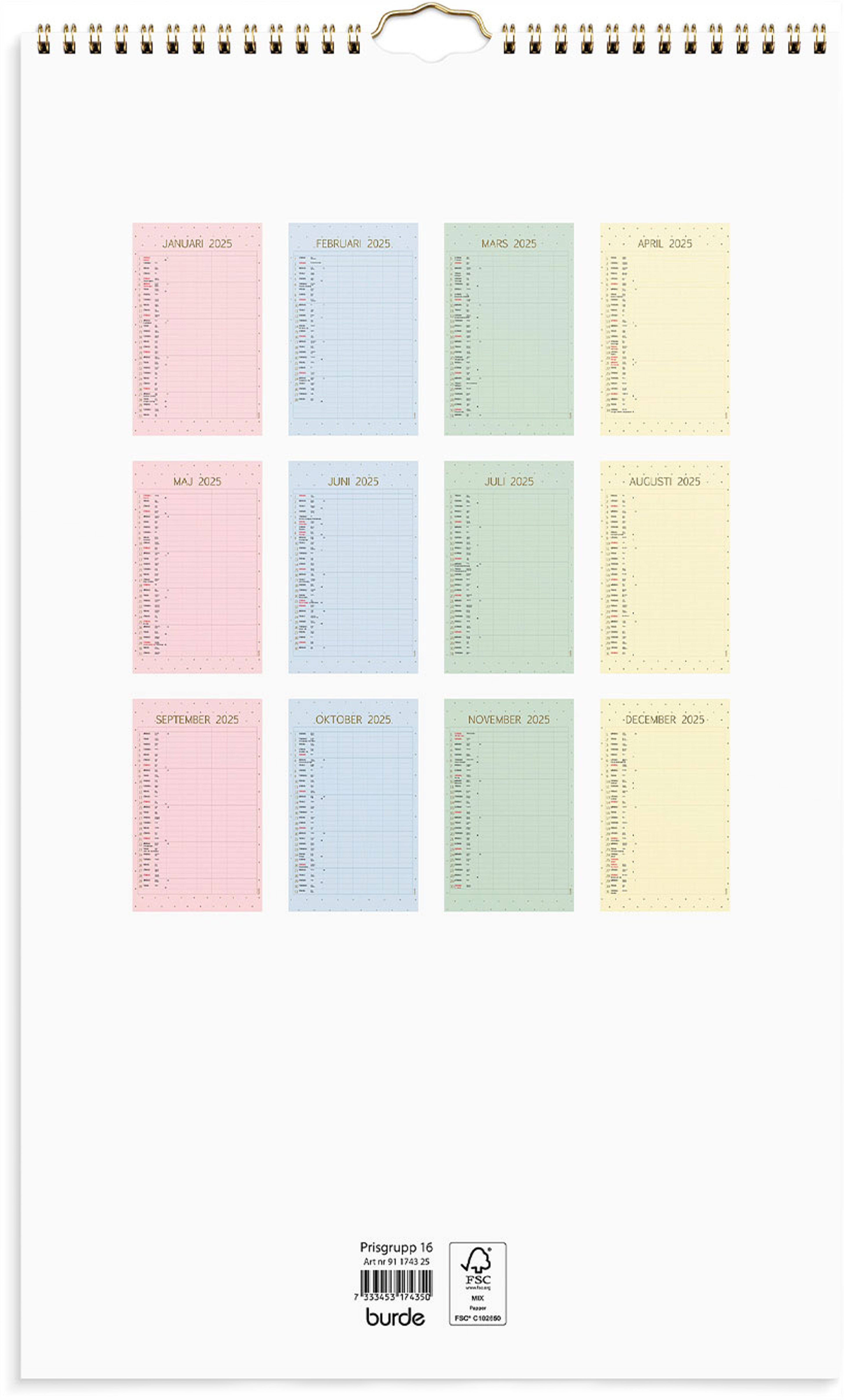 Familjekalender 2025 Color