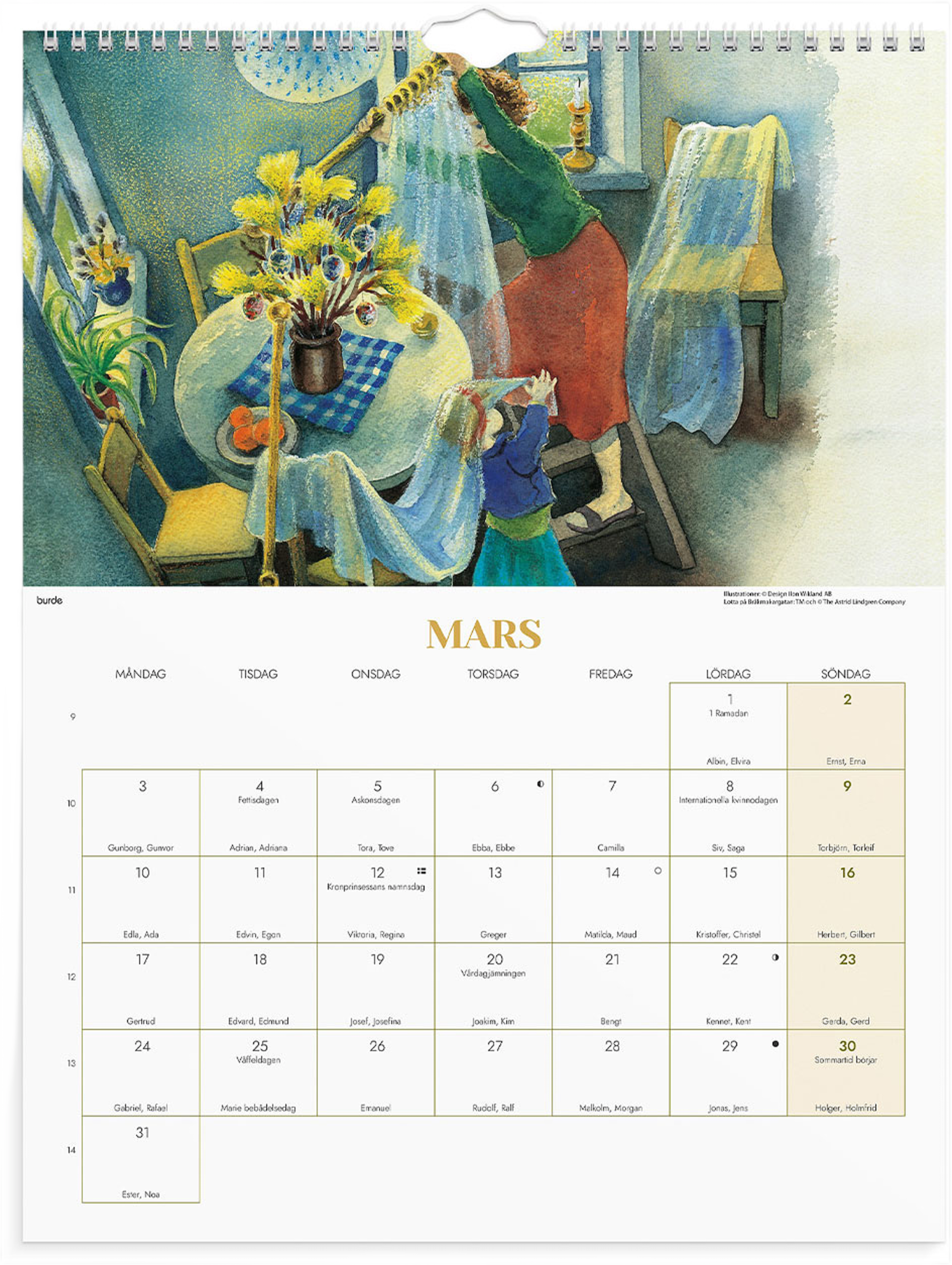 Väggkalender 2025 Ilon Wikland