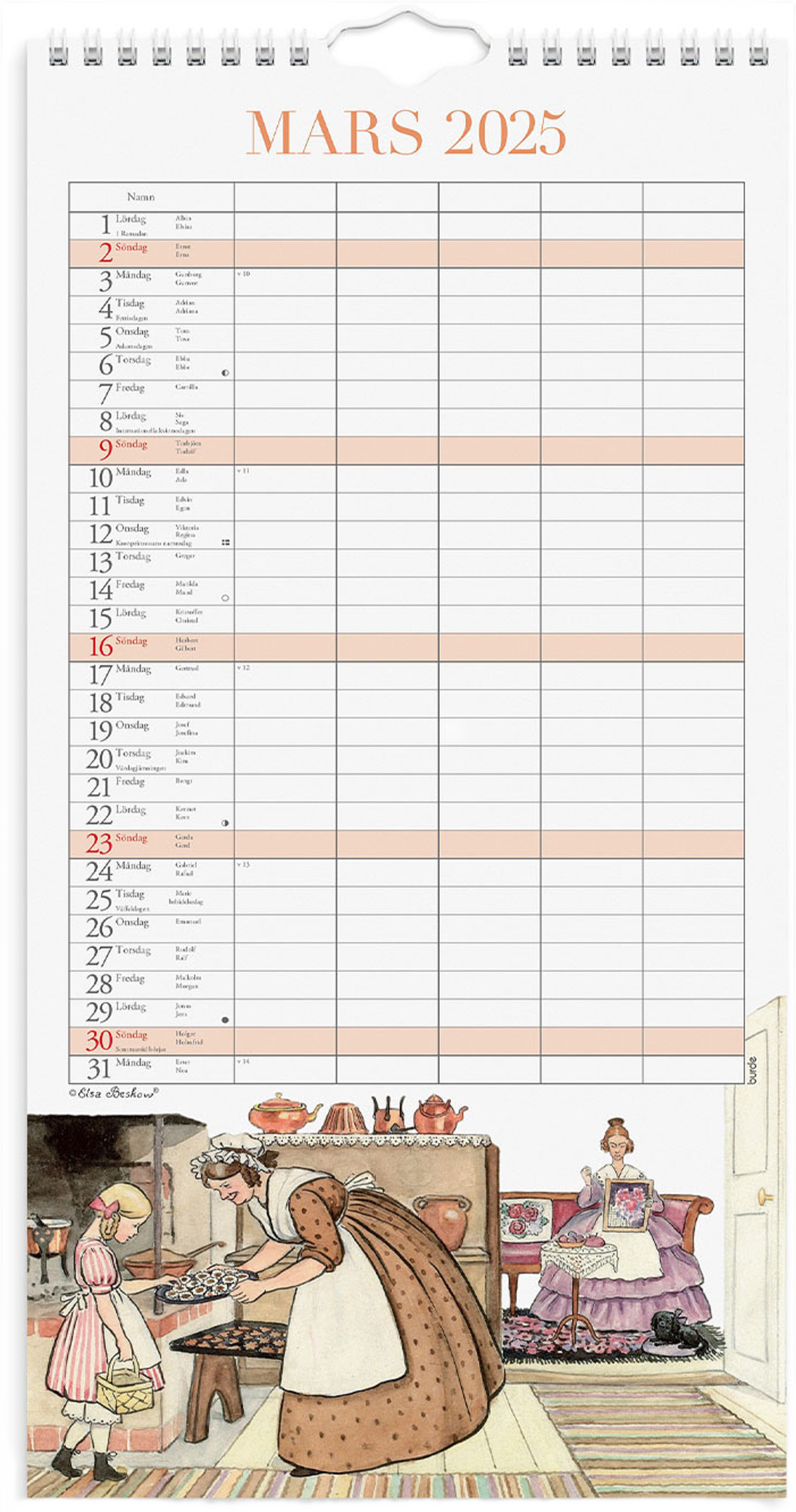 Familjekalender 2025 Elsa Beskow