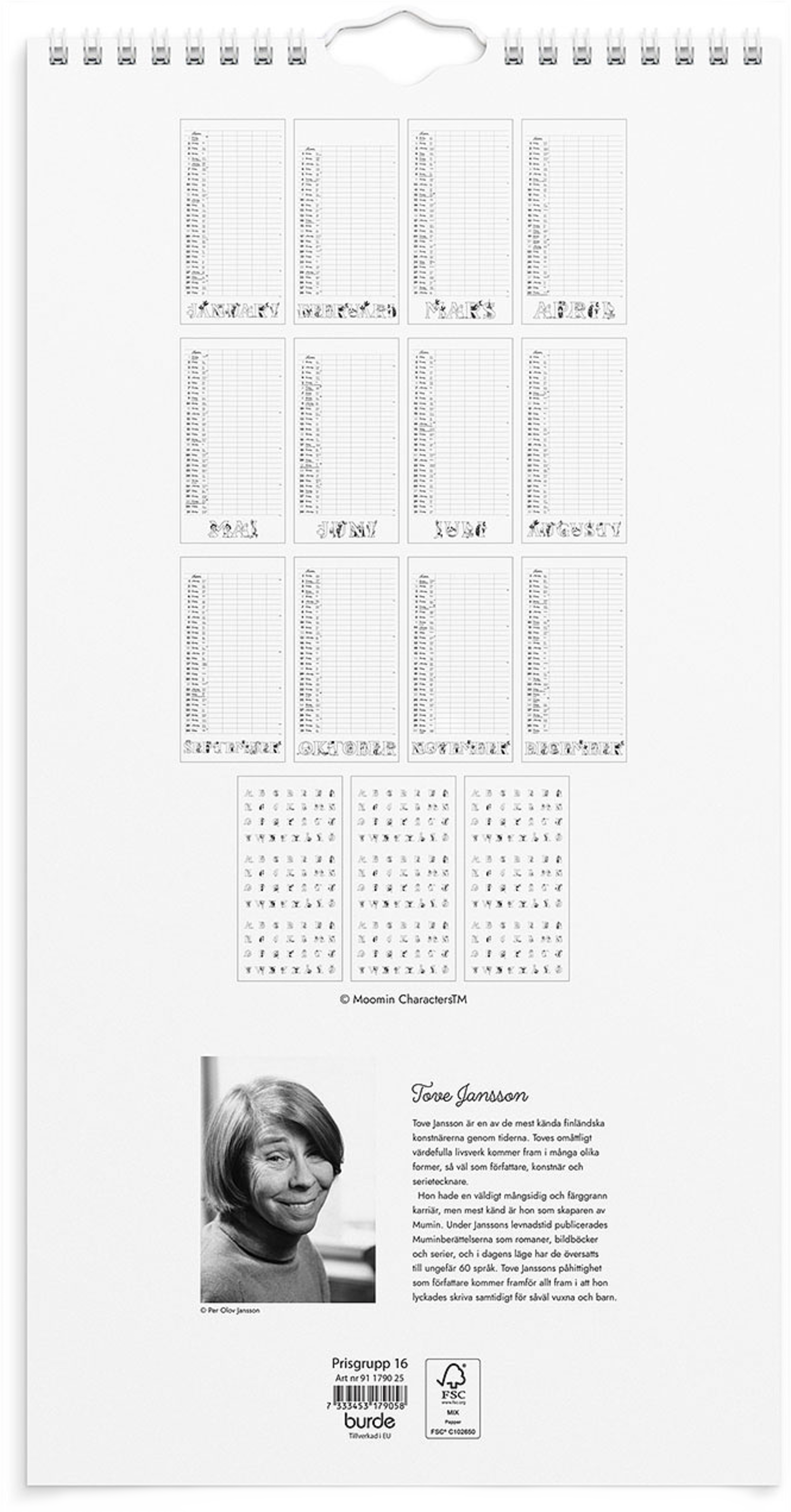 Familjekalender 2025 Mumin