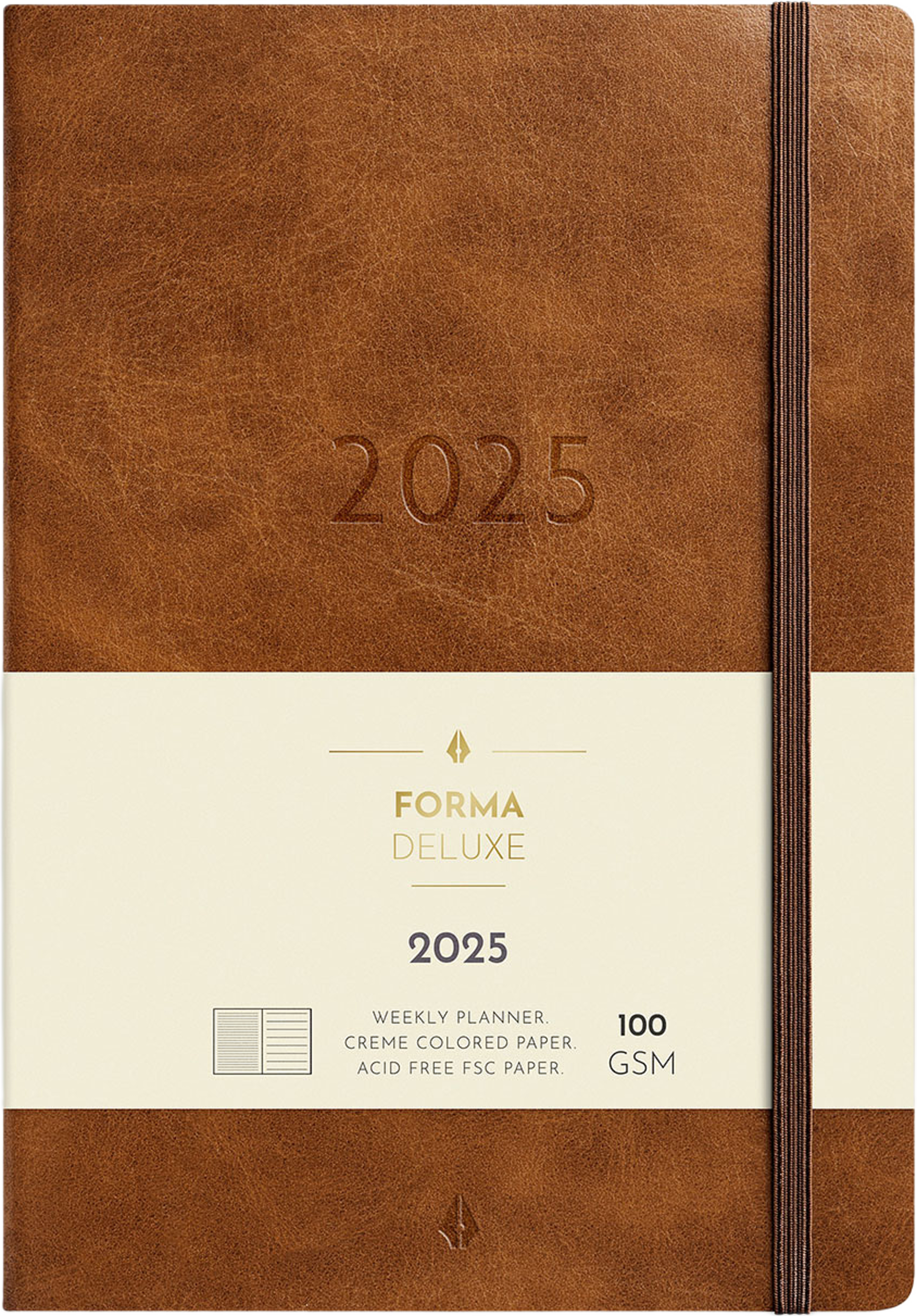 Kalender 2025 Stor Veckokalender Forma Deluxe Brun
