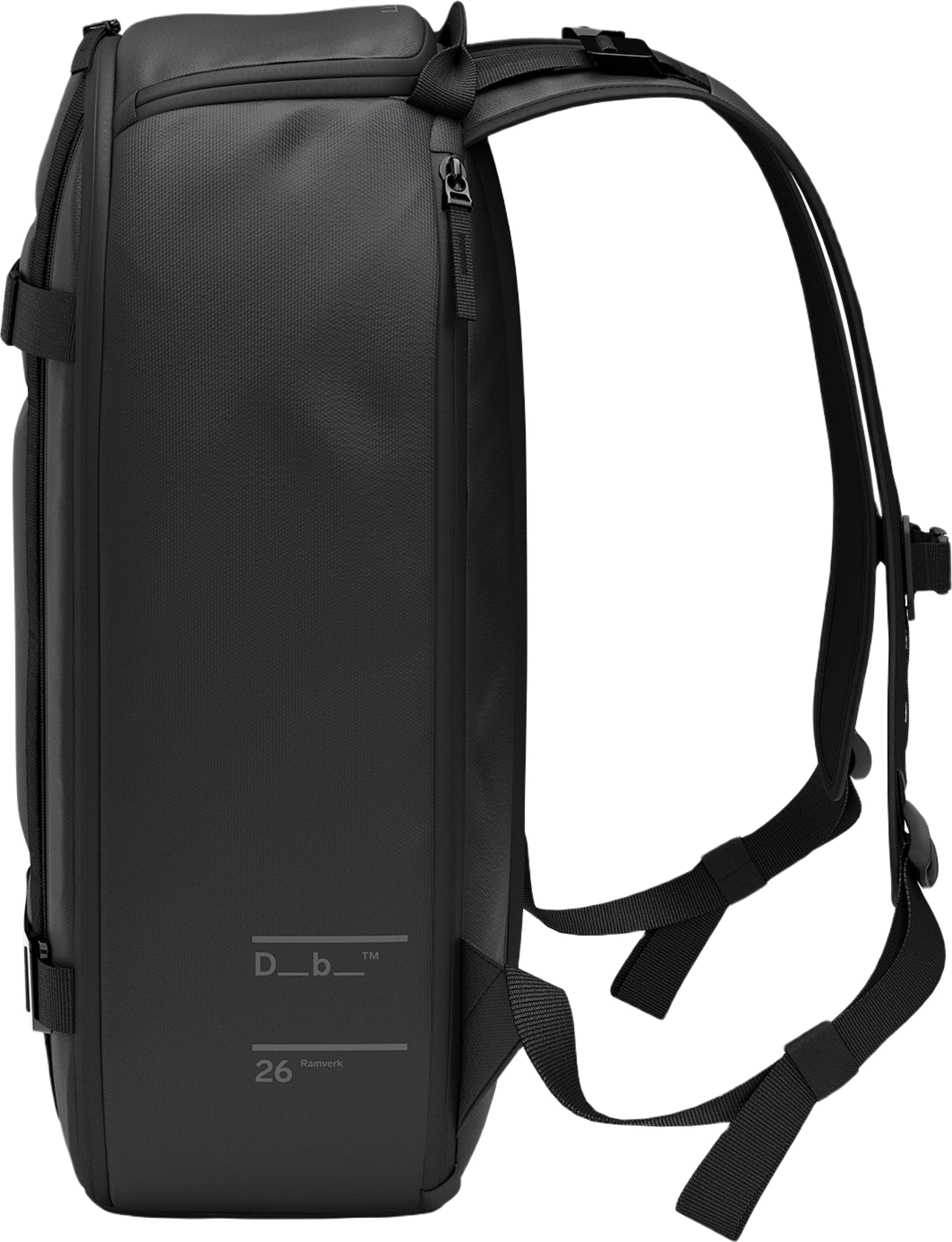 Ramverk Backpack 26L, från DB, i färgen Black Out. Klicka för att öppna bilden i stort format