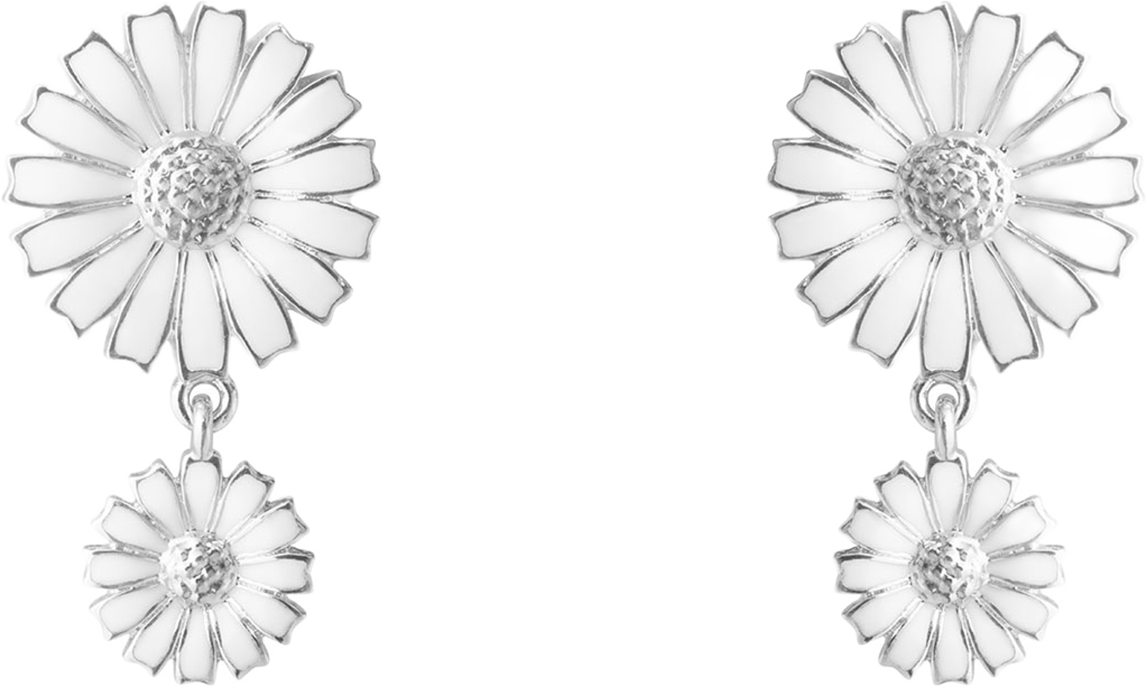 DAISY ÖH RH SILVER MED VIT EMALJ  13MM 8MM