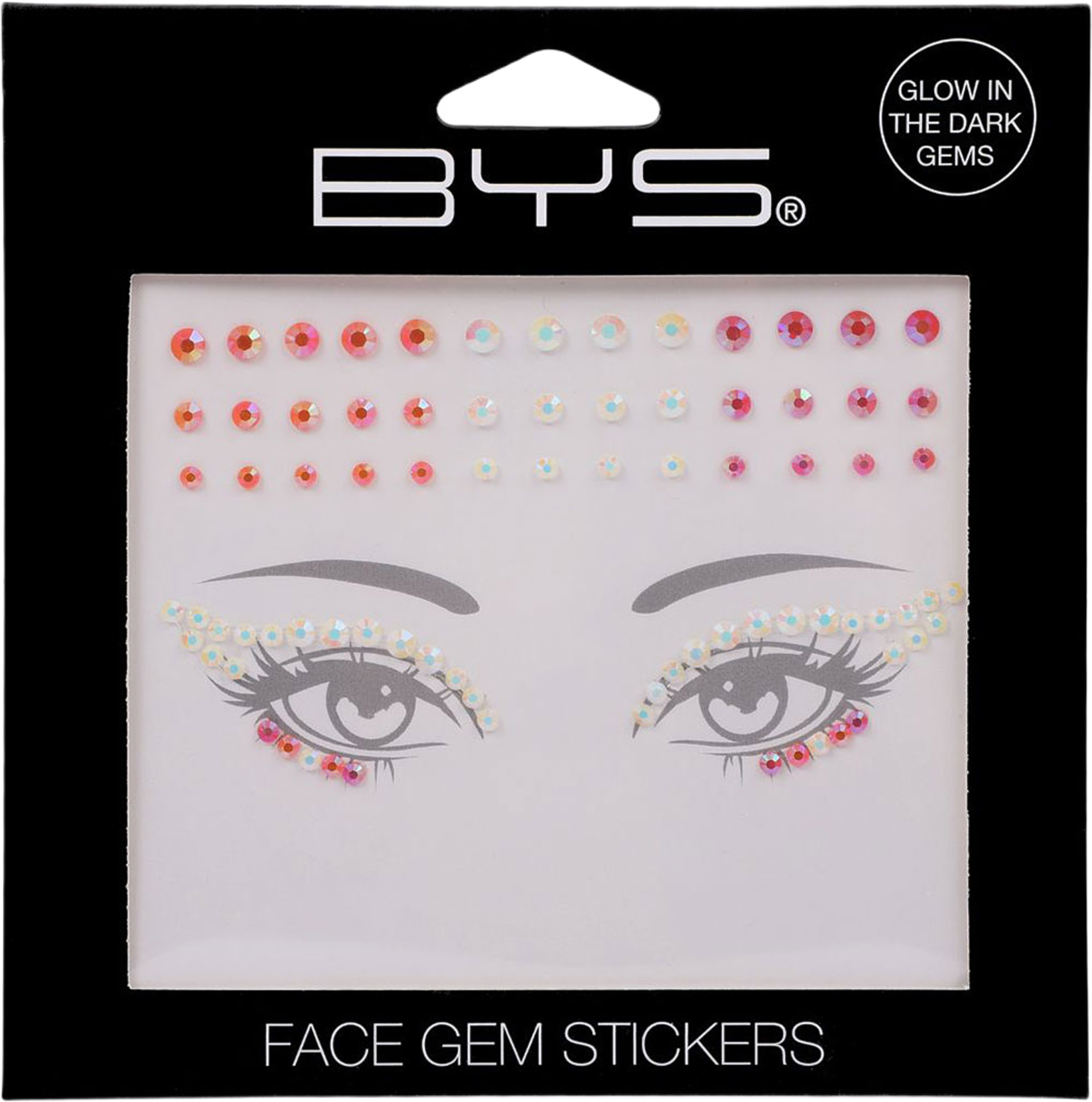 Face & Body Gems Glow in the Dark, från BYS, i färgen Glow. Klicka för att öppna bilden i stort format