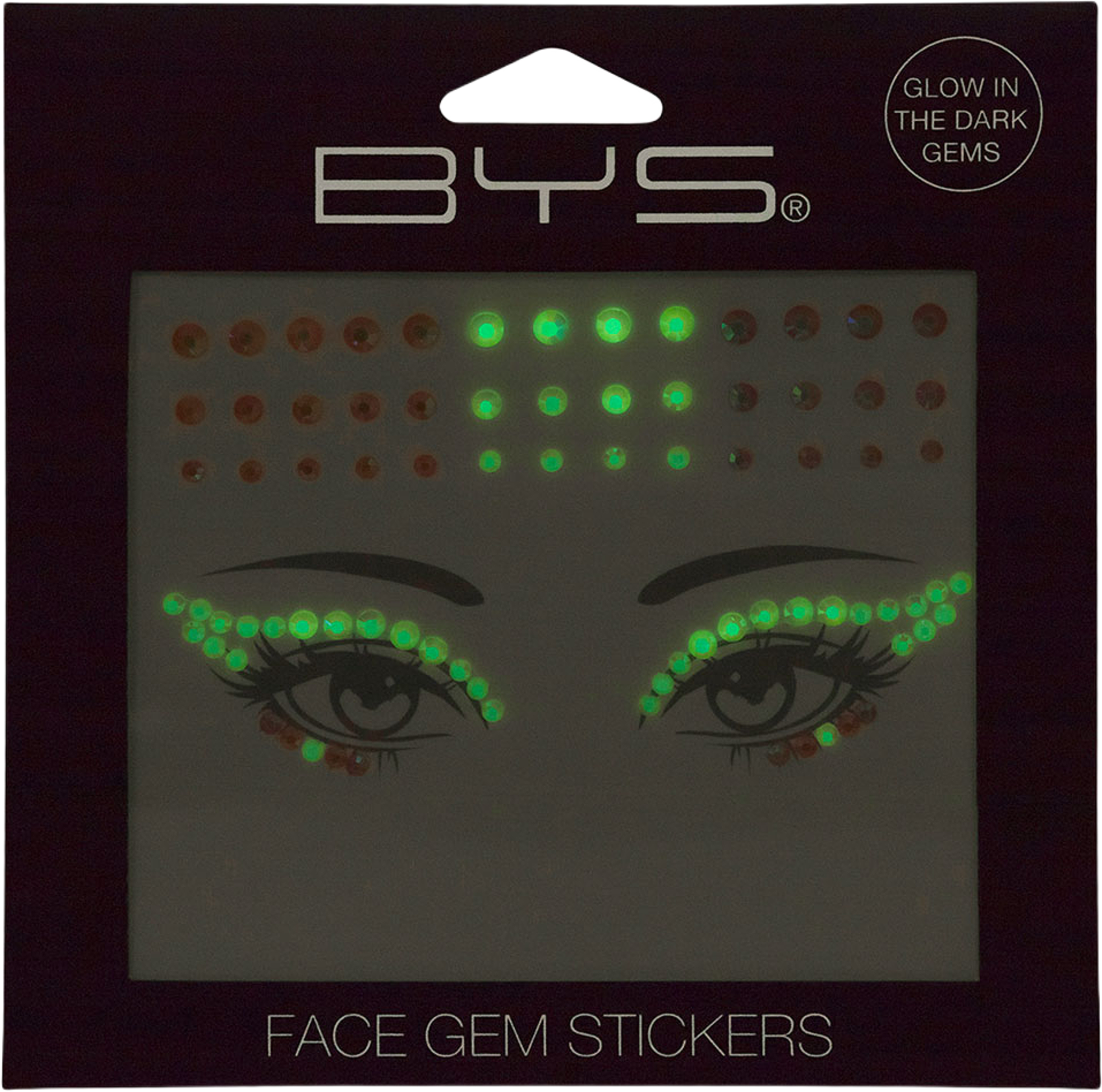 Face & Body Gems Glow in the Dark, från BYS, i färgen Glow. Klicka för att öppna bilden i stort format
