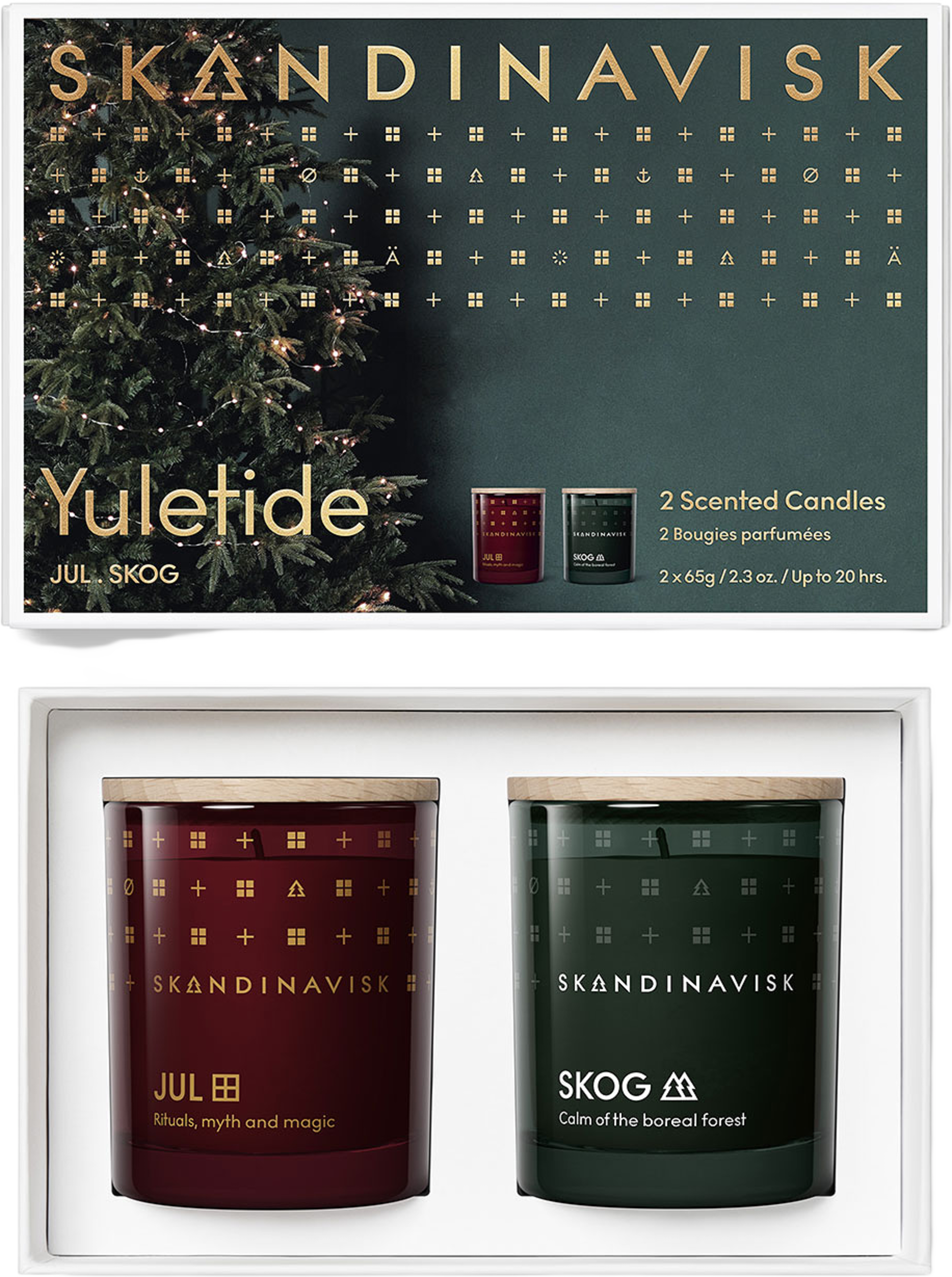 Yuletide, Presentförpackning Minidoftljus 65 gr x 2, från Skandinavisk, i färgen Multi-color.