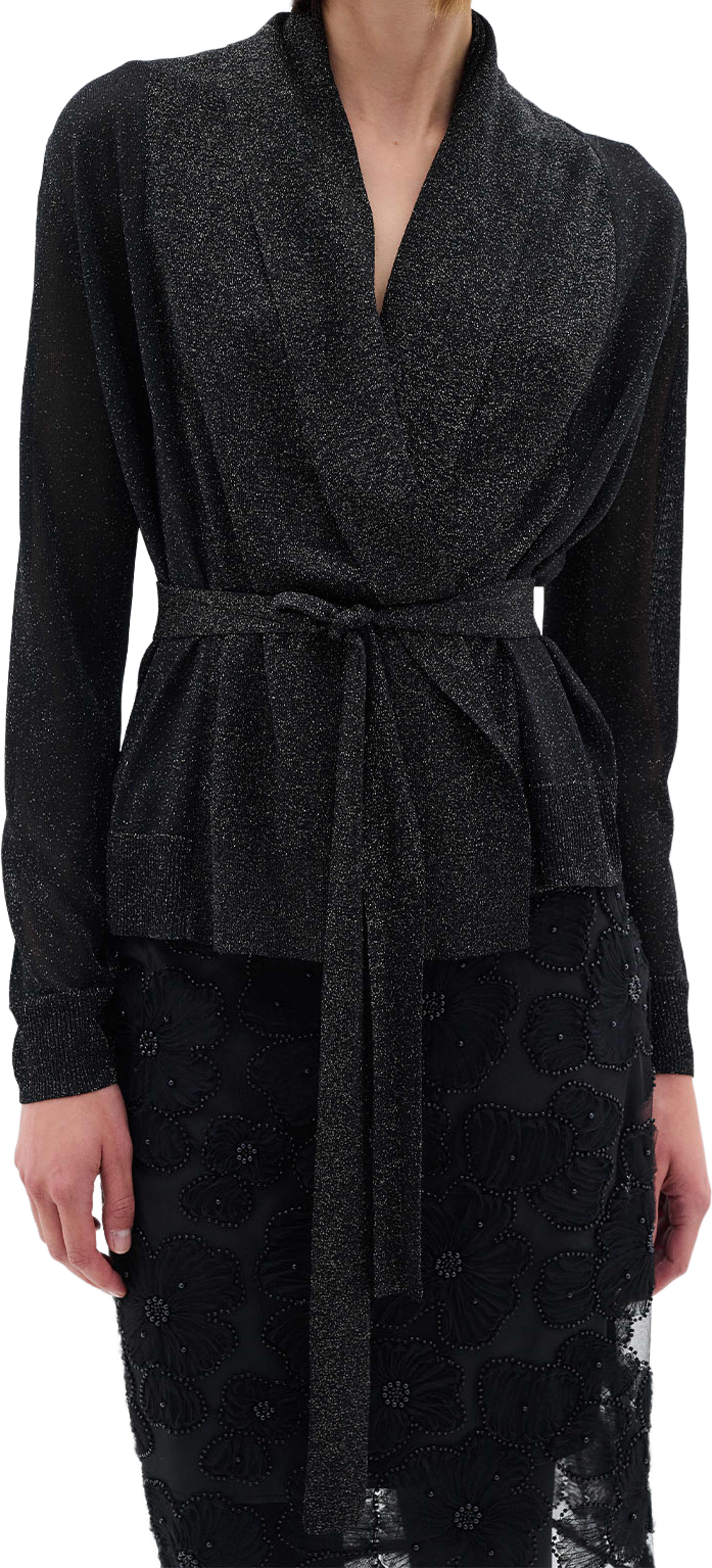 Thani Short Cardigan, från Inwear, i färgen Black. Klicka för att öppna bilden i stort format