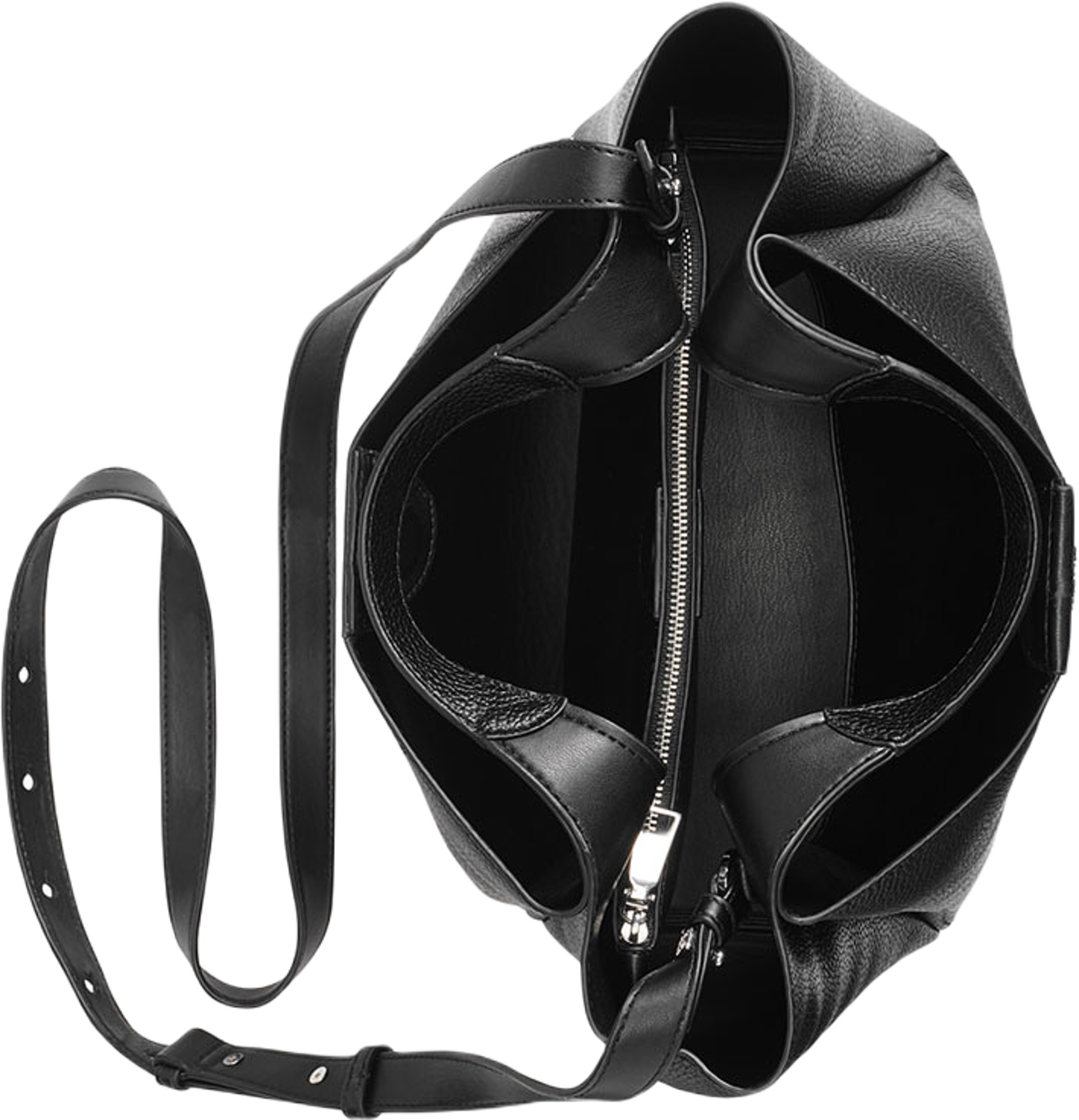 Willa Satchel, från DKNY, i färgen Black/Silver. Klicka för att öppna bilden i stort format