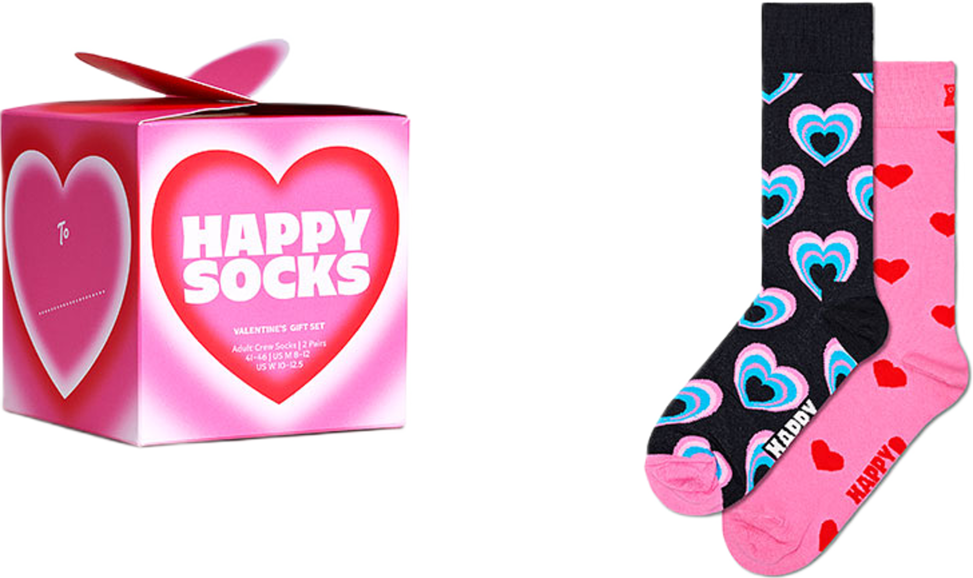 2-Pack Valentine’s Gift Set, från Happy Socks, i färgen Pink. Klicka för att öppna bilden i stort format