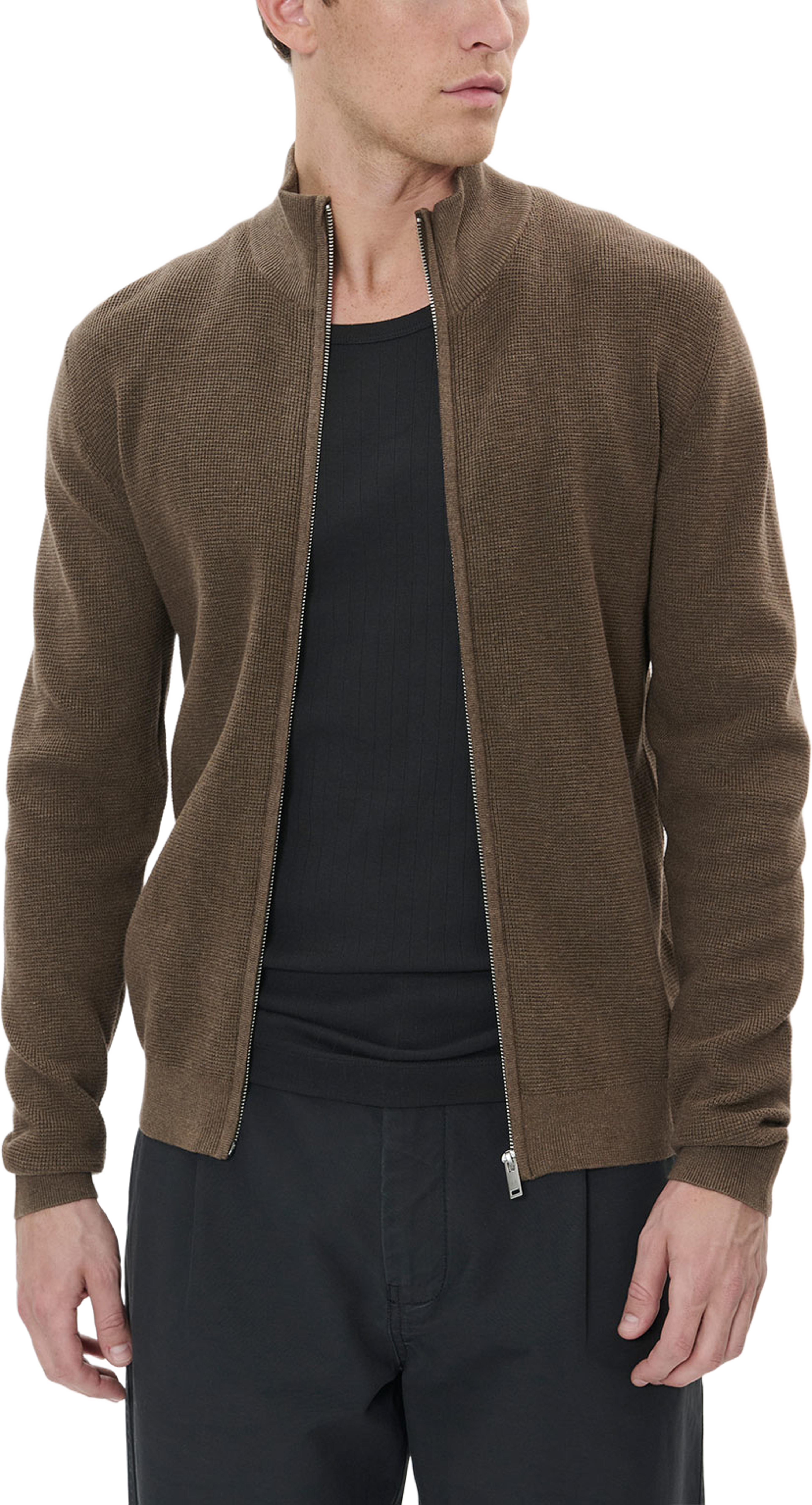 Lagoon Cardigan Sweater, från Matinique, i färgen Morel Melange. Klicka för att öppna bilden i stort format