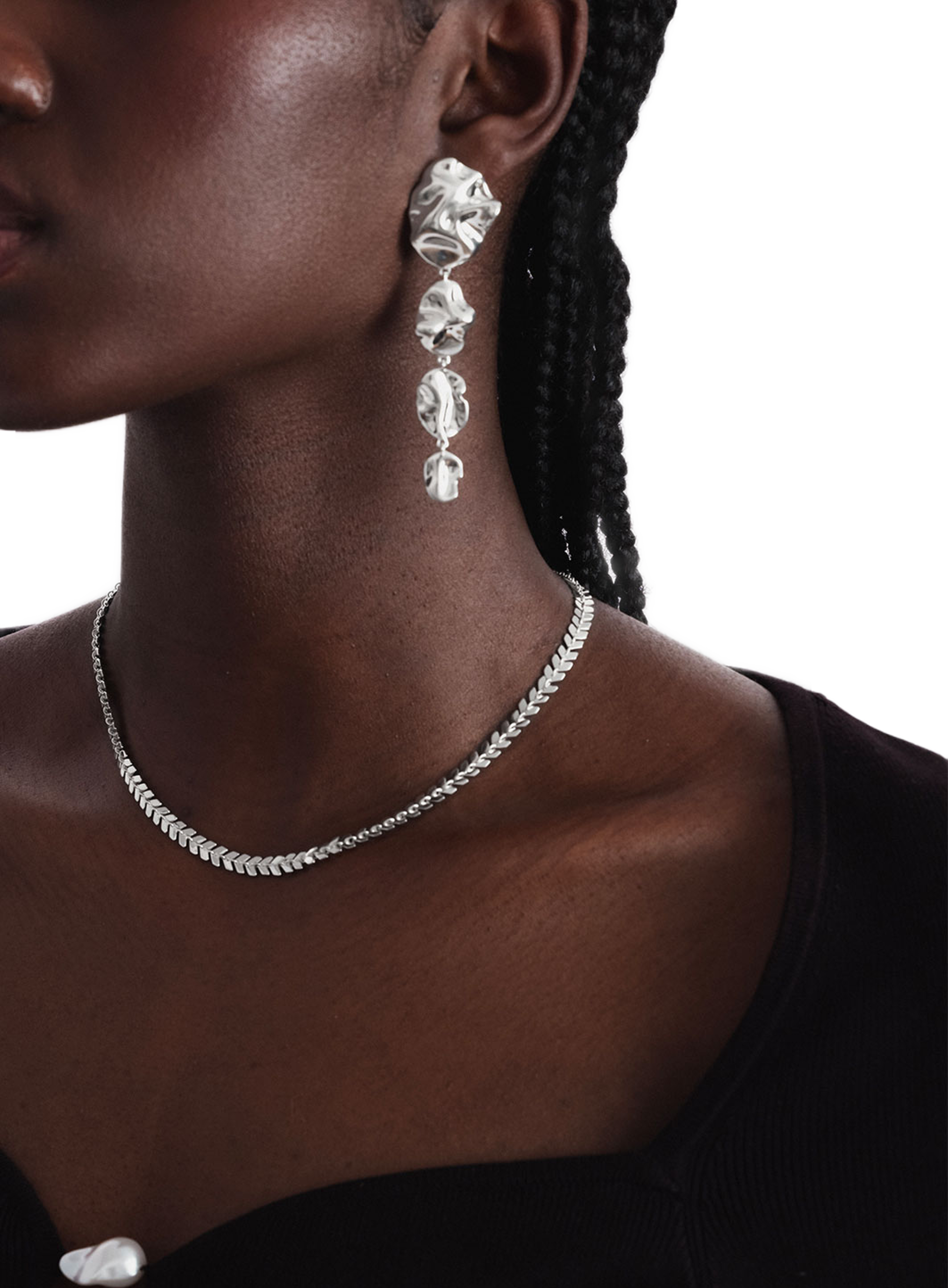 Moulded Long Single Earring