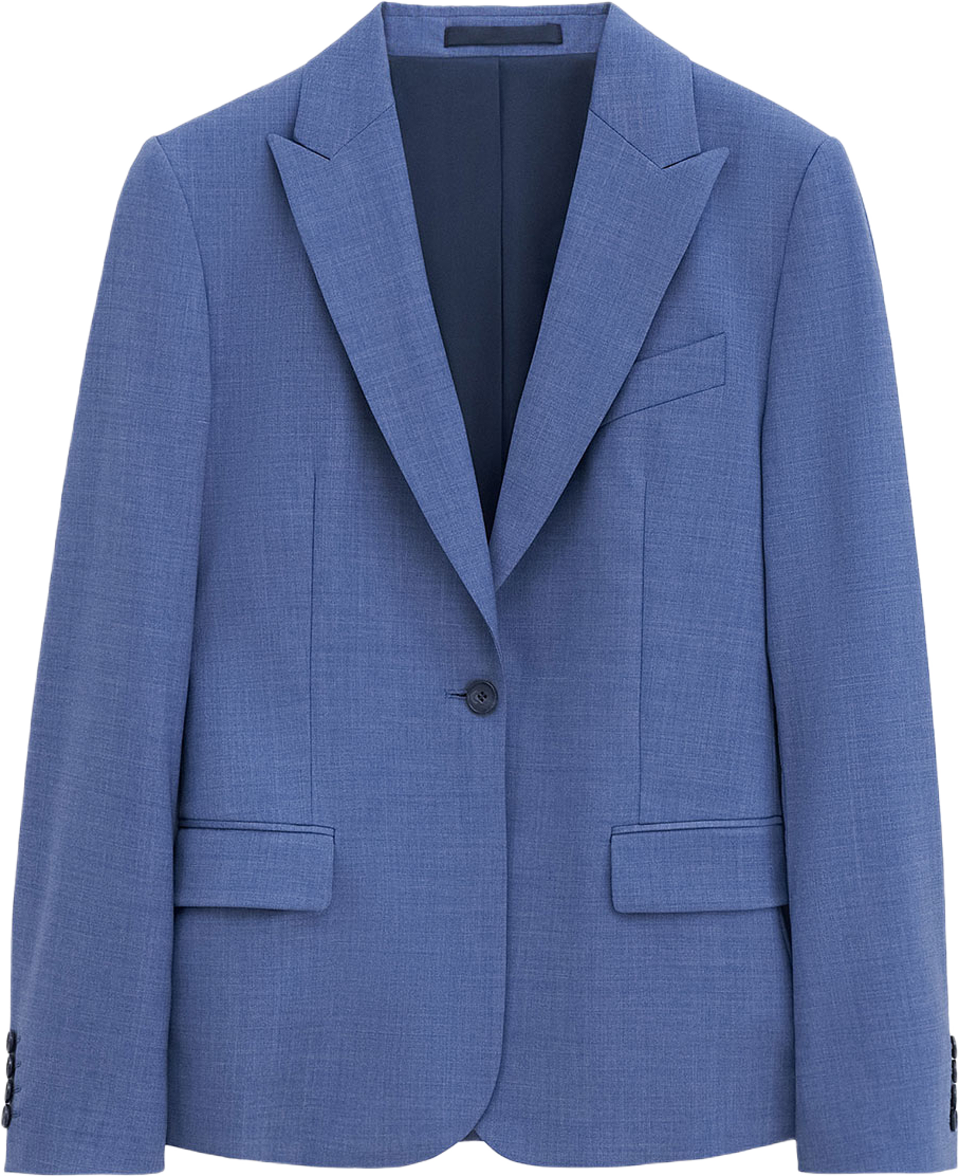 Kavaj, Sasha Cool Wool Blazer, från Filippa K, i färgen Dusty Blue. Klicka för att öppna bilden i stort format