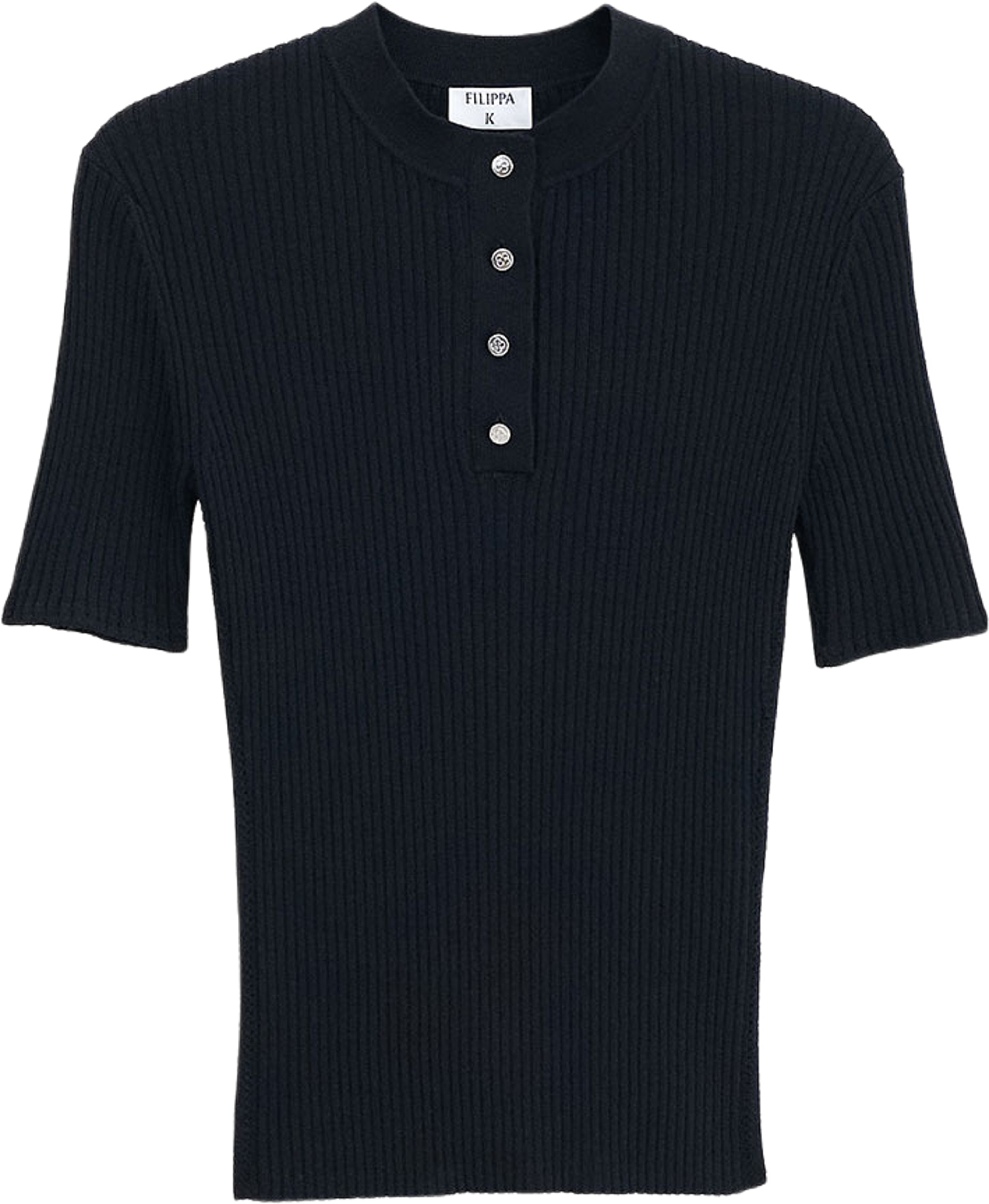 Buttoned Knit Top, från Filippa K, i färgen Black. Klicka för att öppna bilden i stort format